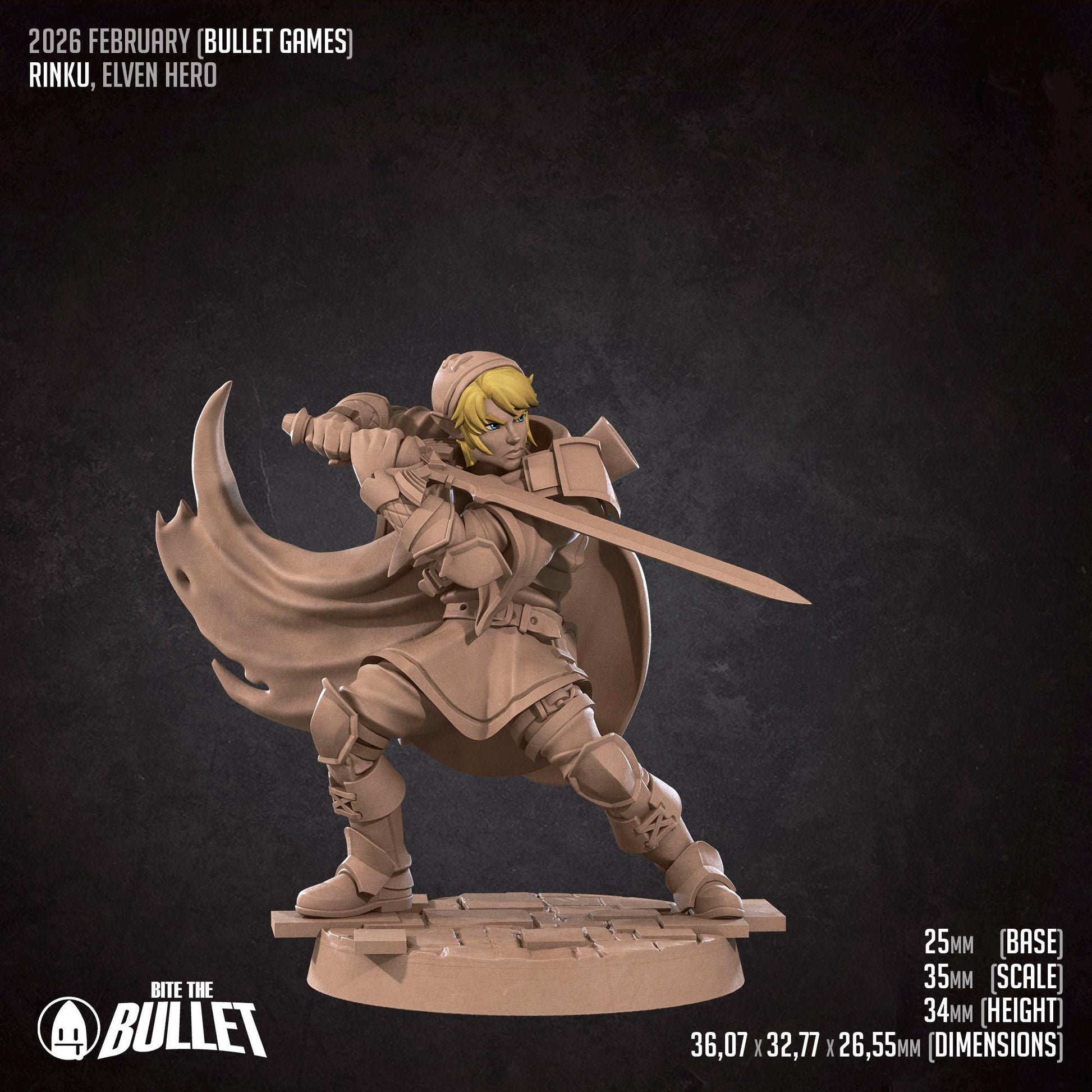 Rinku, Elven Hero | Bite the Bullet Miniatures