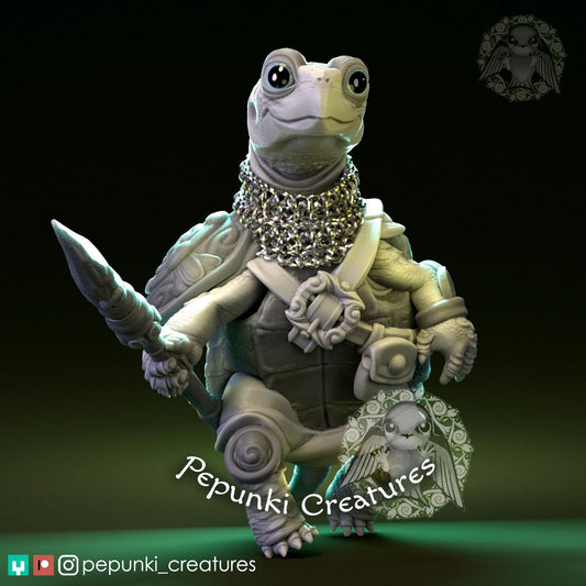 Turtle Warrior | Tabletop Miniature | Pepunki Creatures