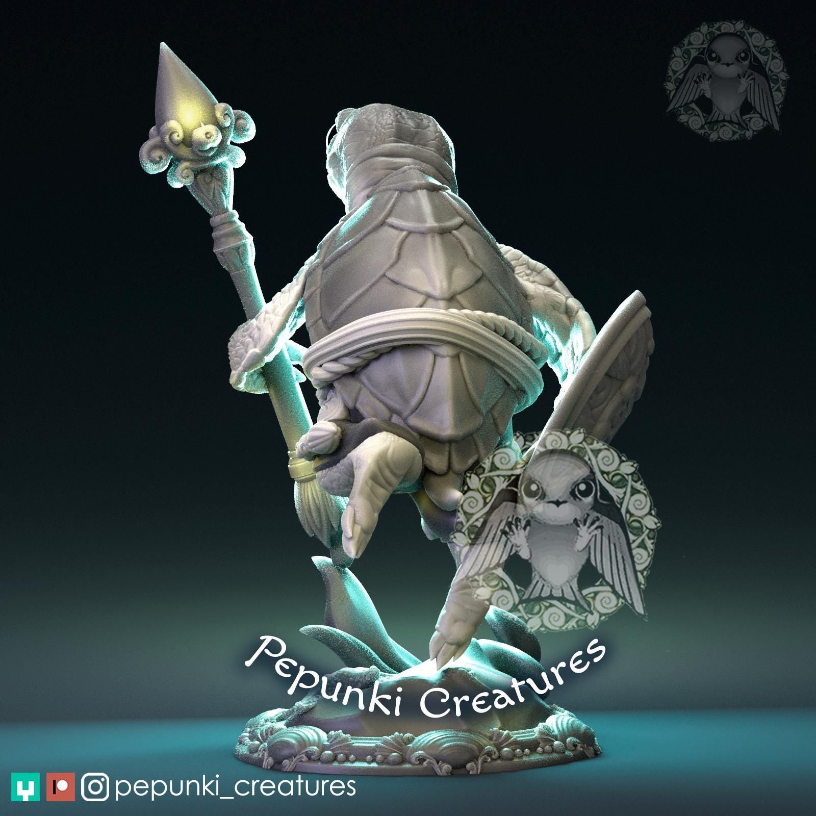 Sea Turtle Warrior | Tabletop Miniature | Pepunki Creatures