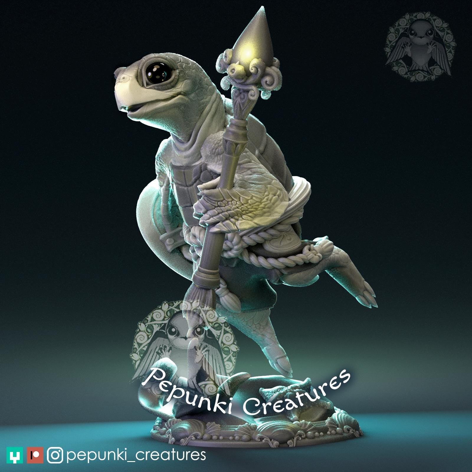 Sea Turtle Warrior | Tabletop Miniature | Pepunki Creatures