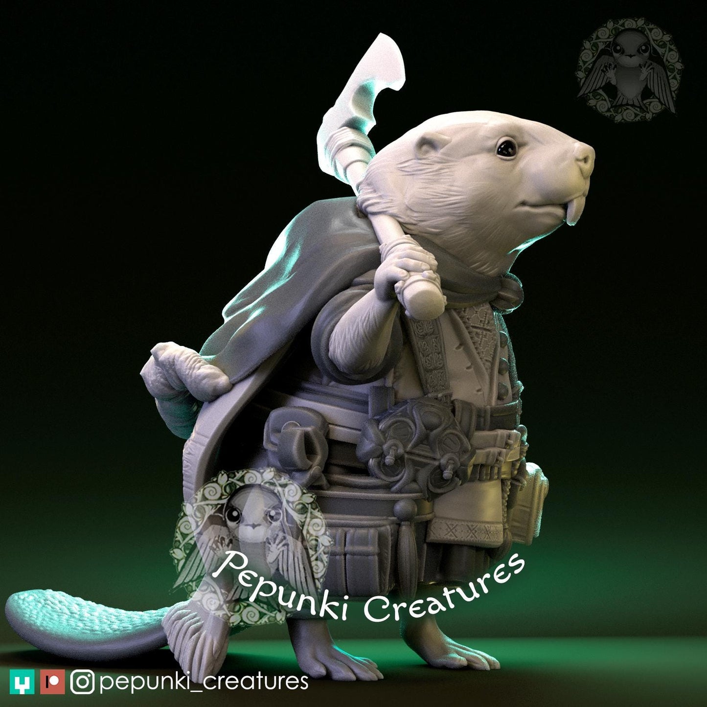 Beaver Carpenter | Tabletop Miniature | Pepunki Creatures