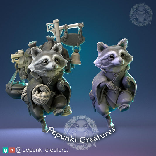 Raccoon Merchant | Tabletop Miniature | Pepunki Creatures