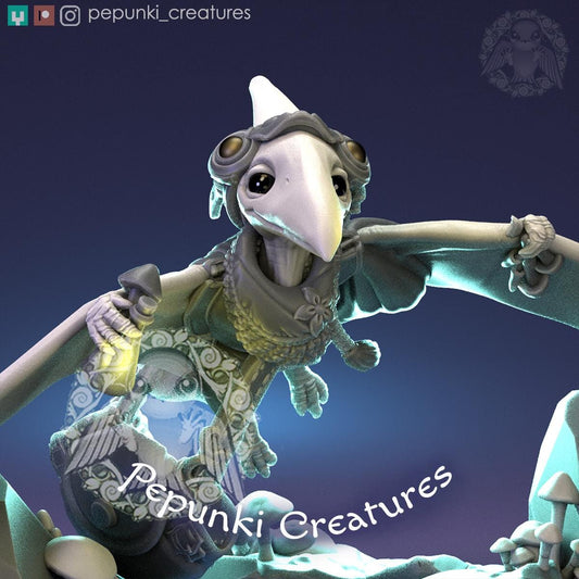 Pterodactyl Alchemist | Tabletop Miniature | Pepunki Creatures