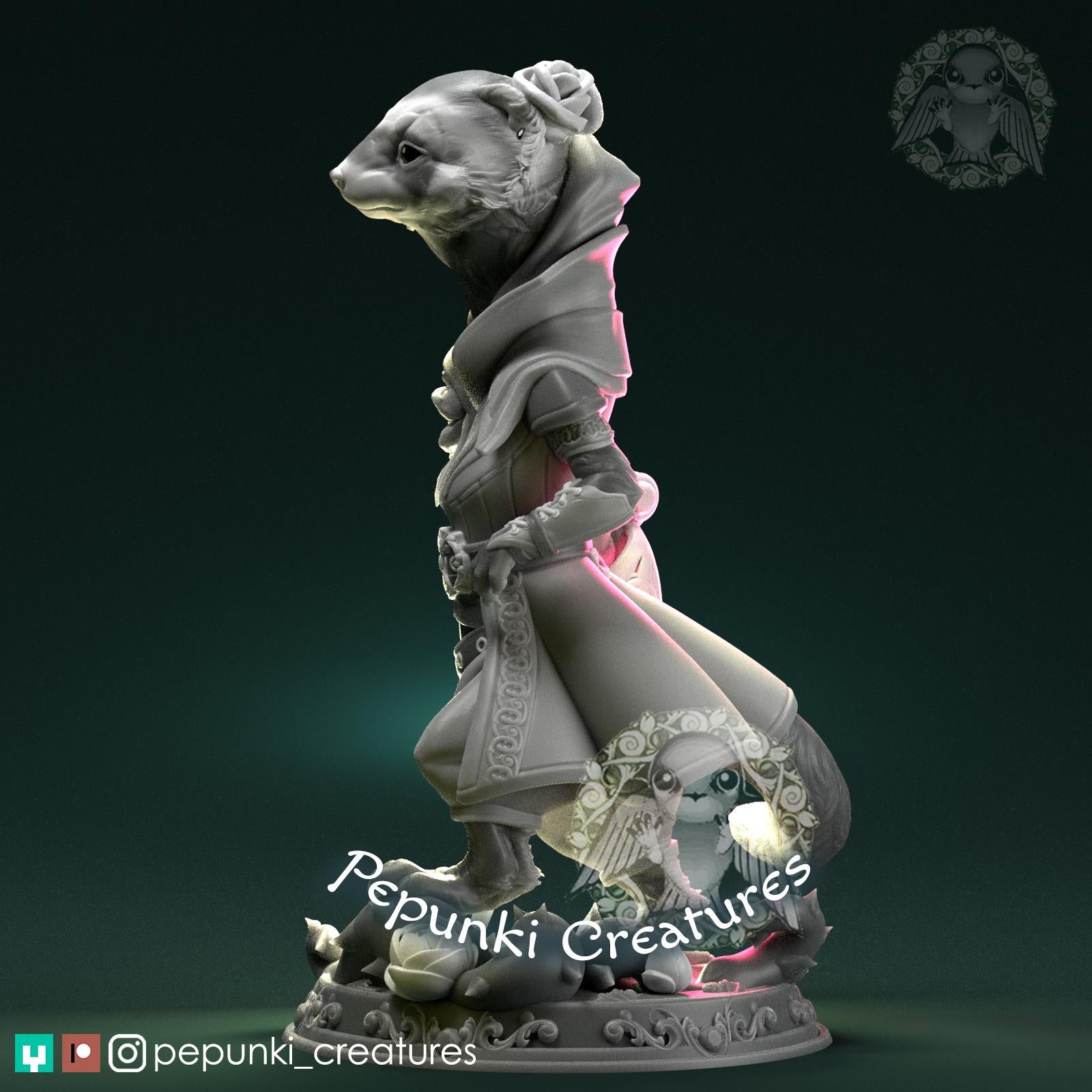 Rogue Ferret Lady | Tabletop Miniature | Pepunki Creatures