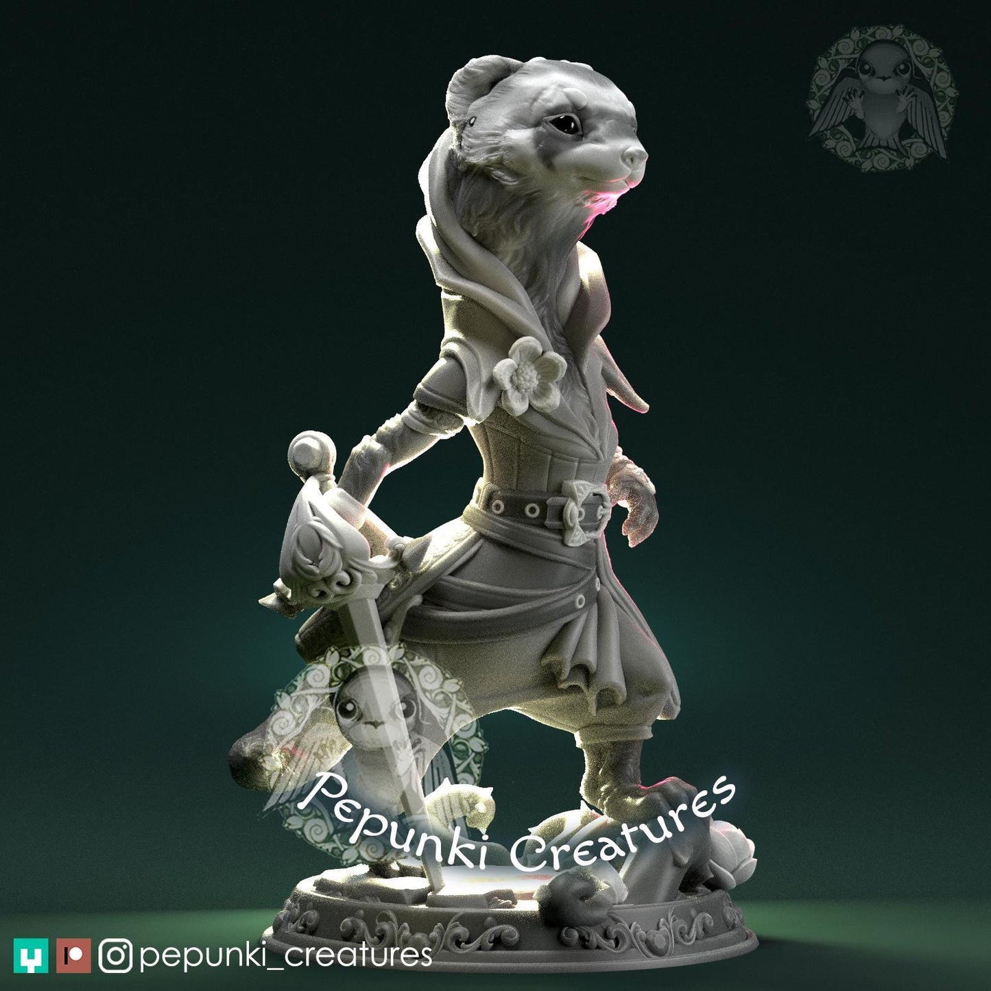 Rogue Ferret Lady | Tabletop Miniature | Pepunki Creatures