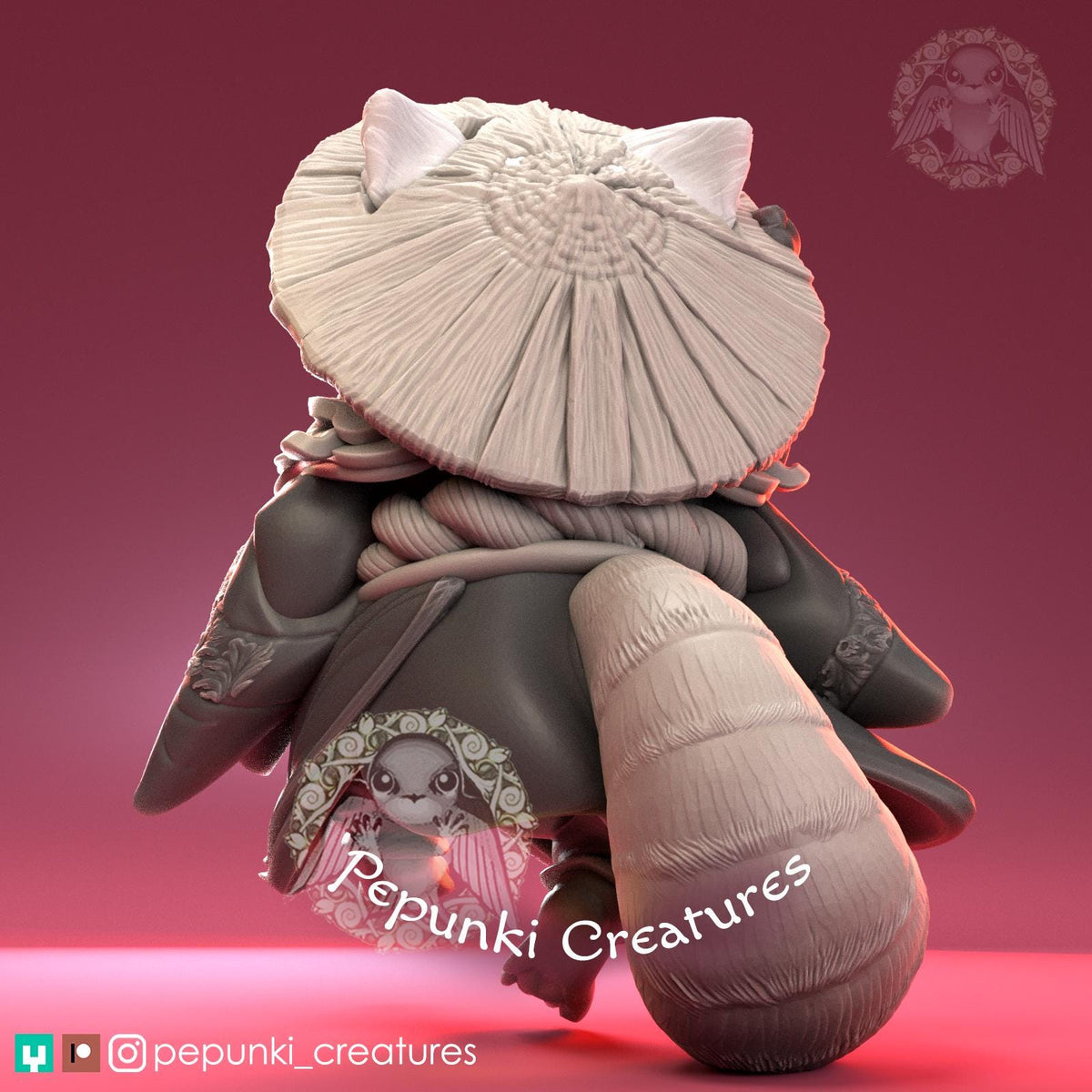 Red Panda Samurai Warrior | Tabletop Miniature | Pepunki Creatures