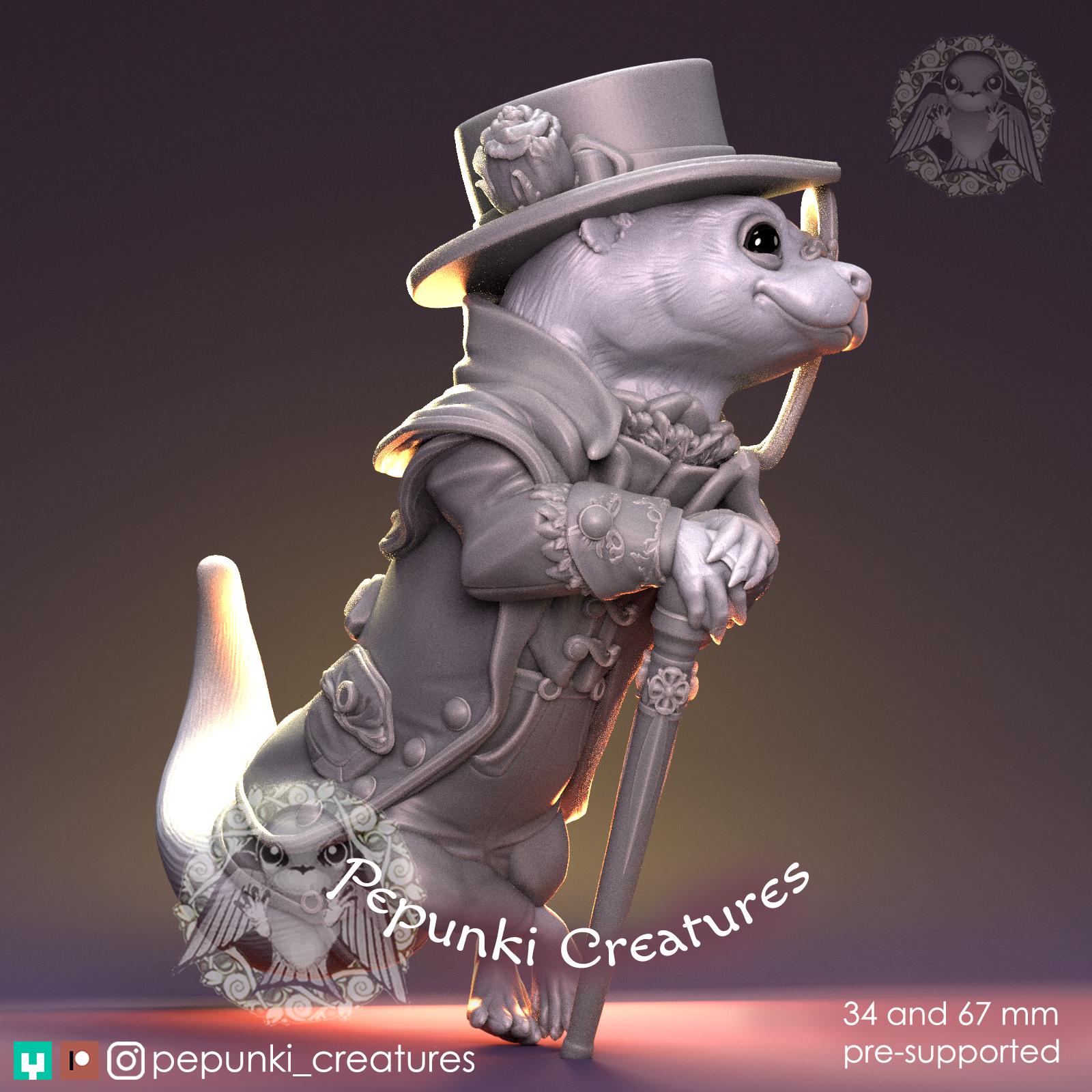 Otter Gentleman | Tabletop Miniature | Pepunki Creatures