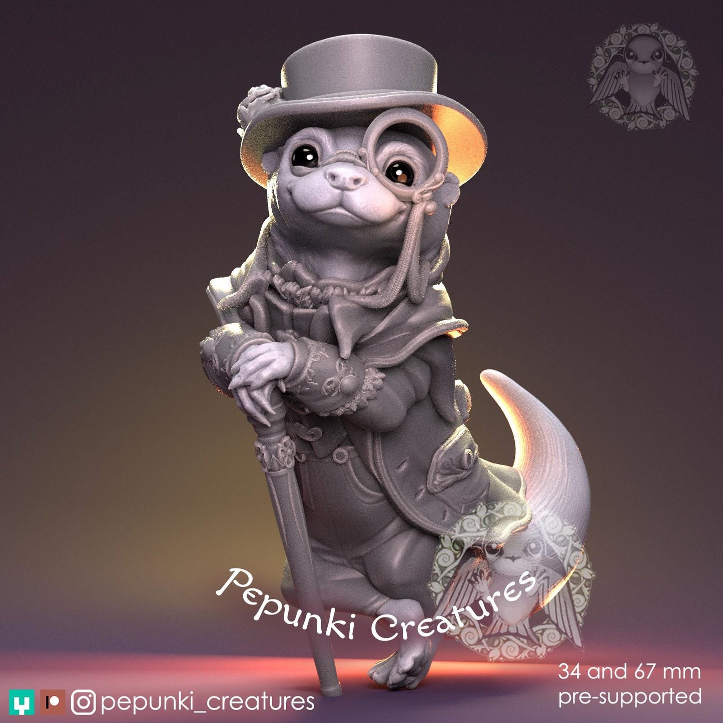 Otter Gentleman | Tabletop Miniature | Pepunki Creatures