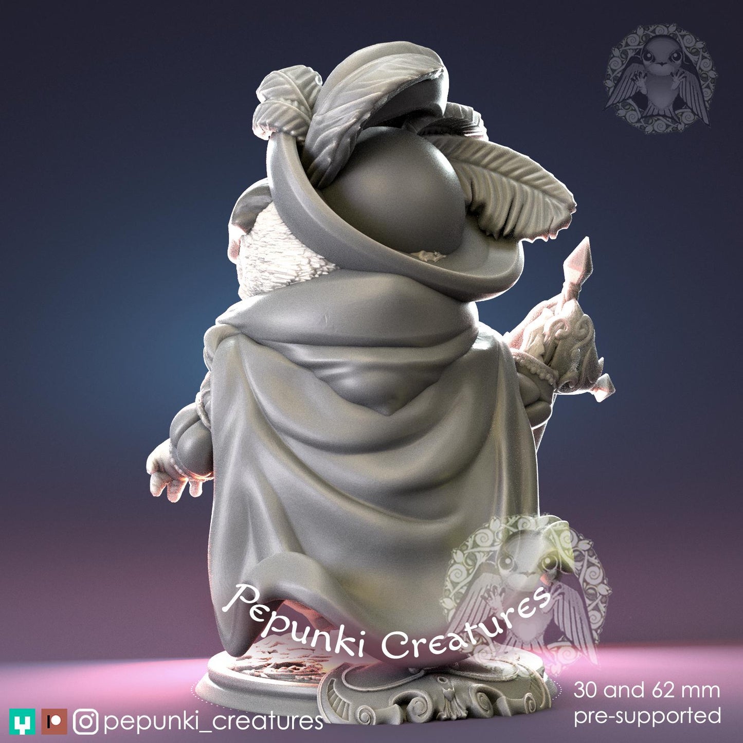 Pug Chevalier | Tabletop Miniature | Pepunki Creatures