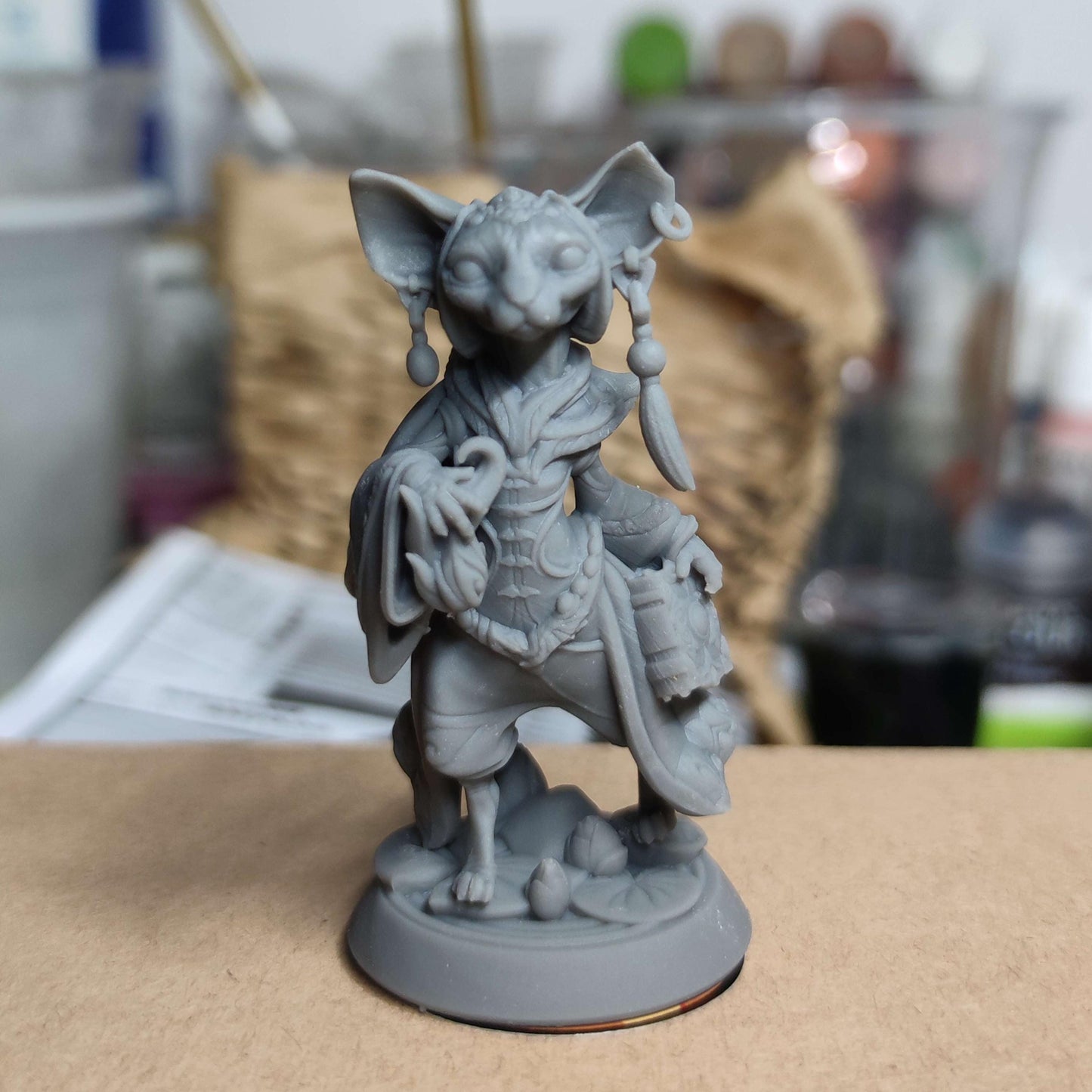 Sphynx Cat Mage | Tabletop Miniature | Pepunki Creatures