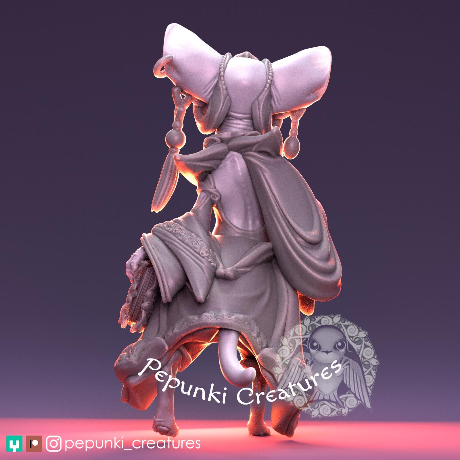 Sphynx Cat Mage | Tabletop Miniature | Pepunki Creatures