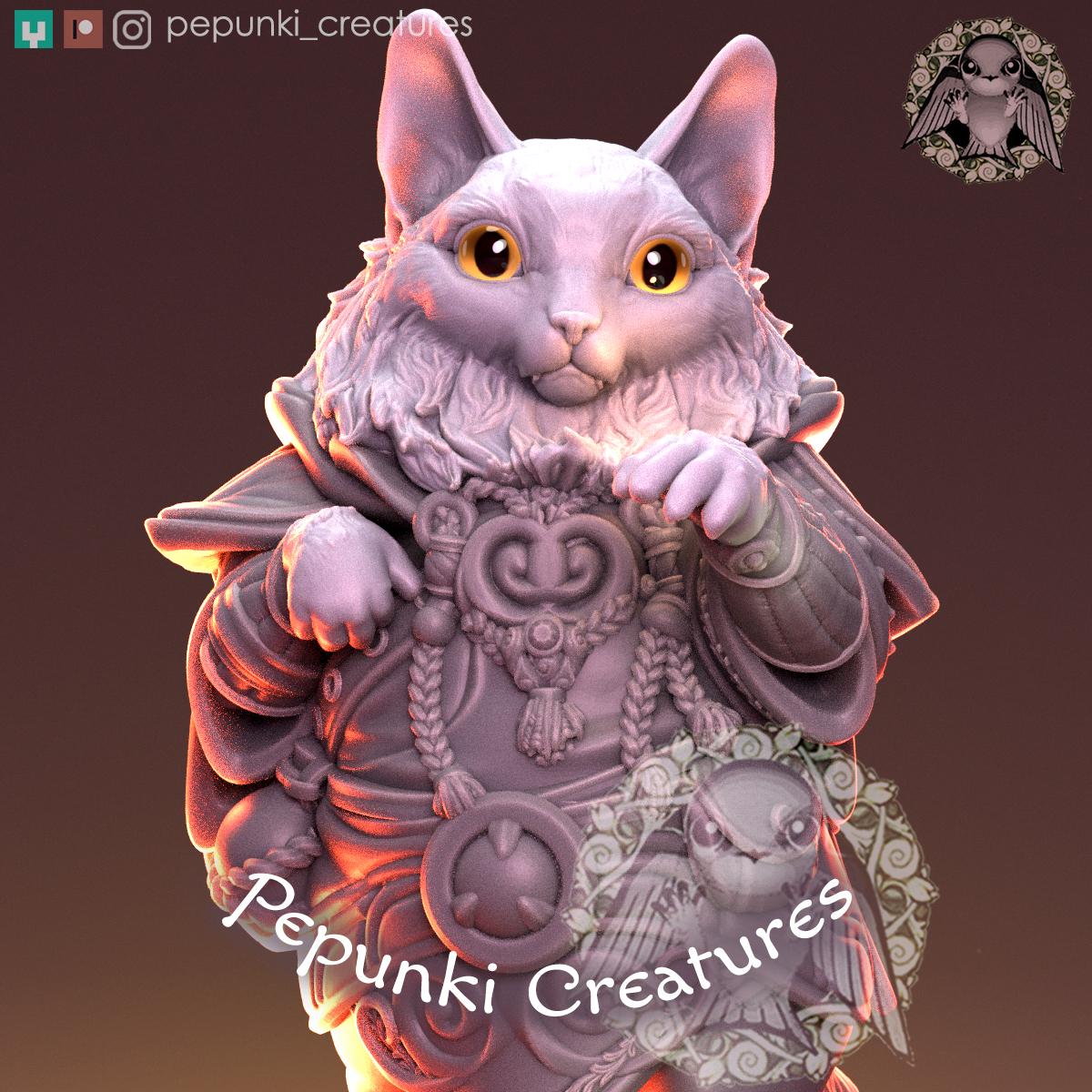 Noble Cat | Tabletop Miniature | Pepunki Creatures