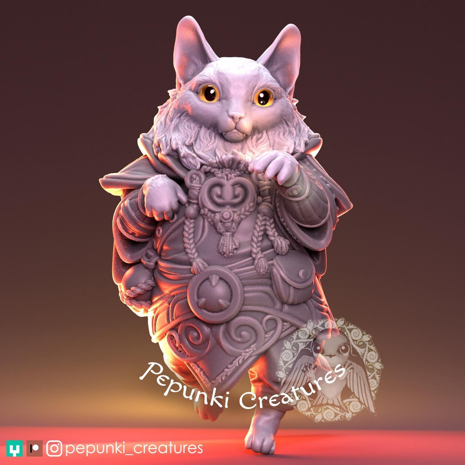 Noble Cat | Tabletop Miniature | Pepunki Creatures