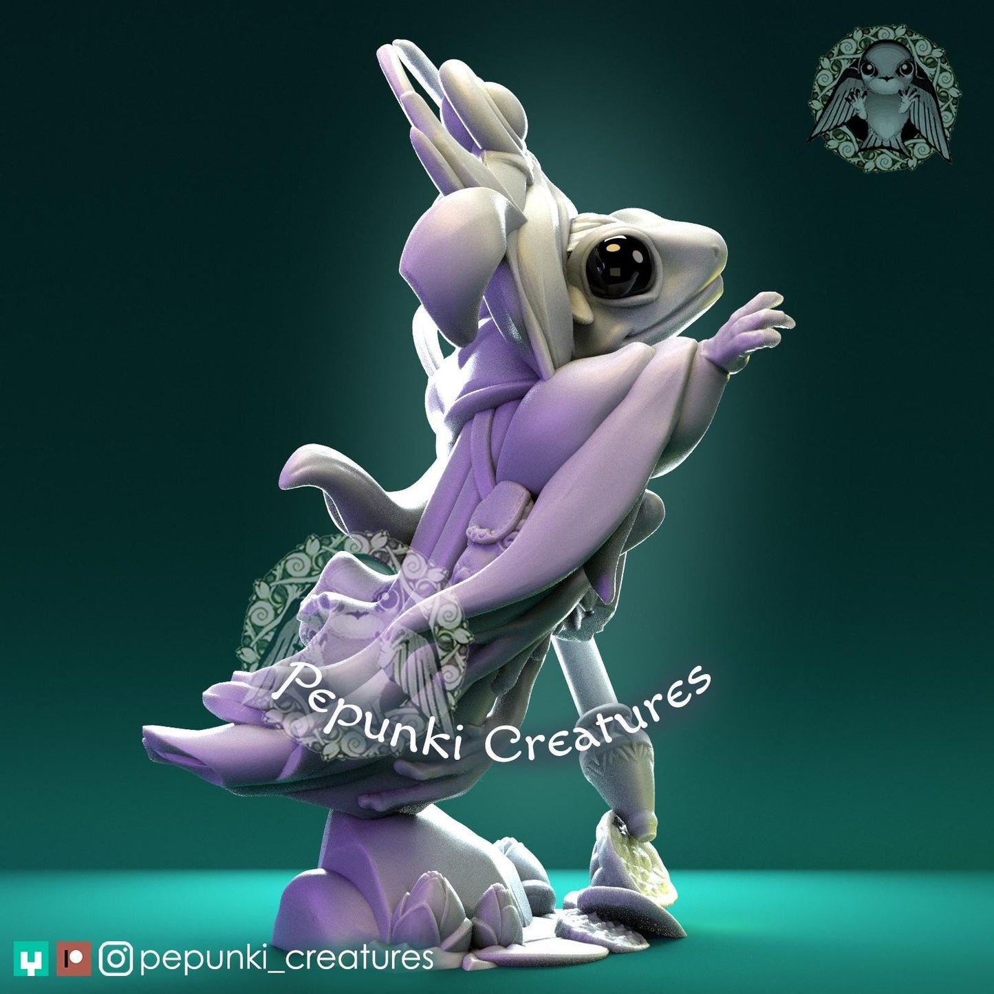 Poison Dart Frog Sorcerer | Tabletop Miniature | Pepunki Creatures