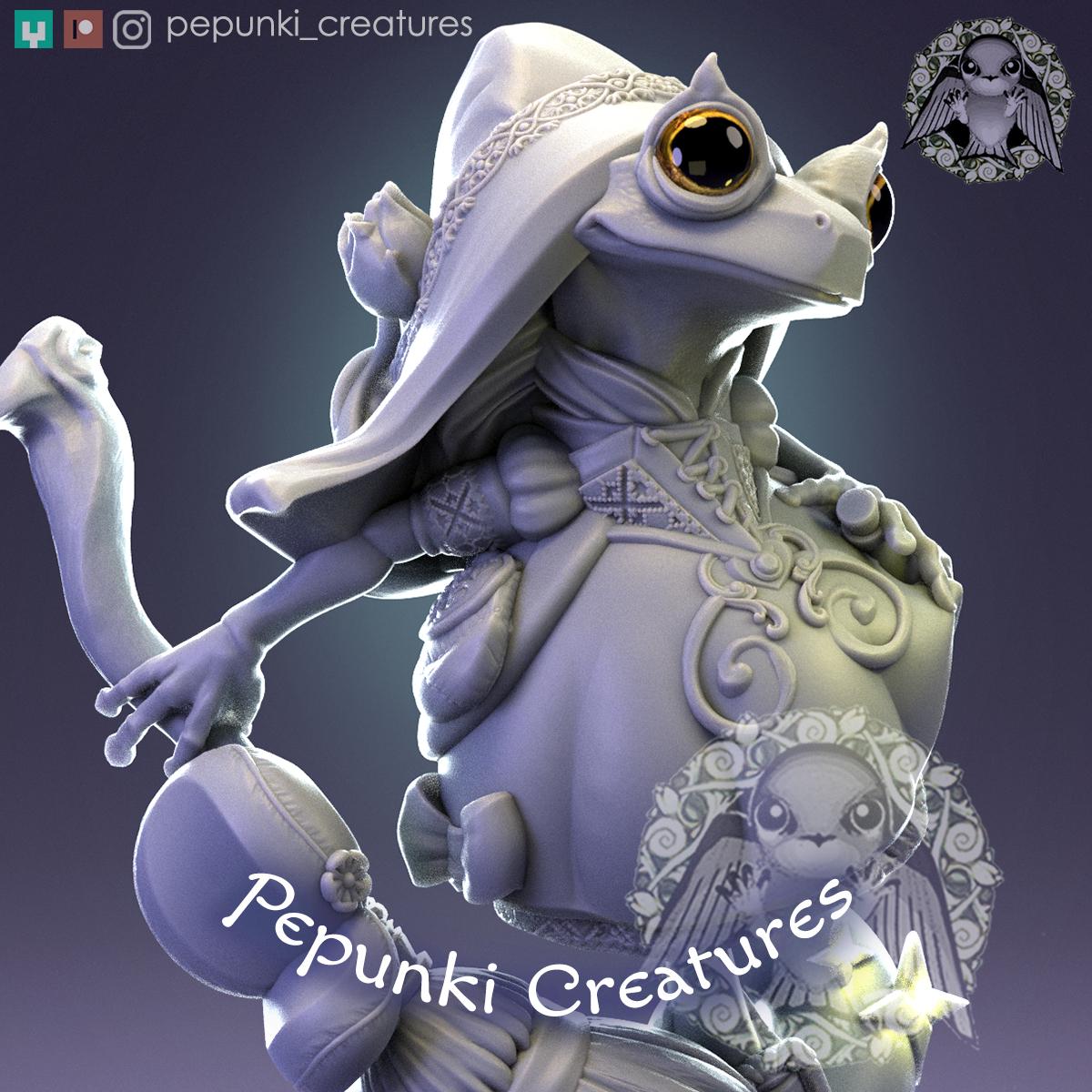 Frog Witch | Tabletop Miniature | Pepunki Creatures
