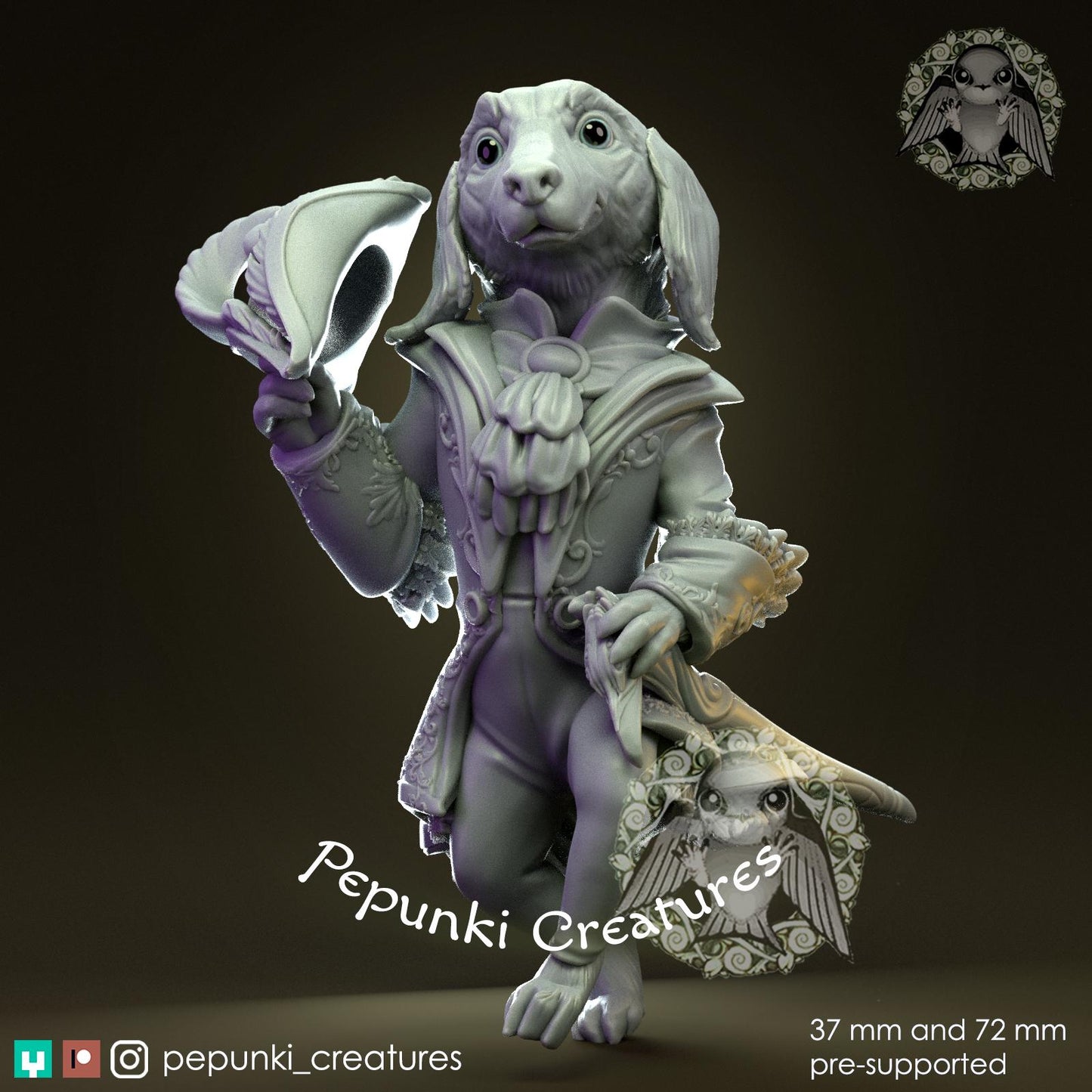 Dog Gentleman | Tabletop Miniature | Pepunki Creatures