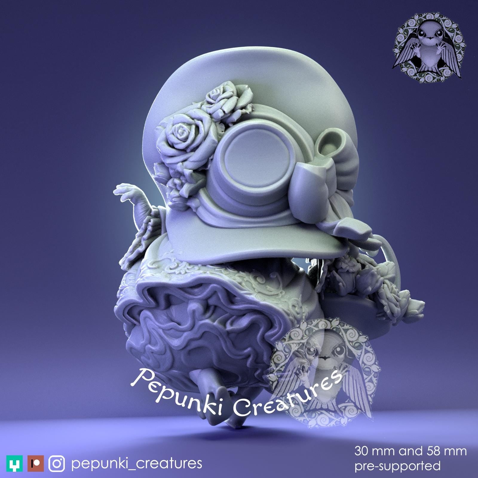 Chinchilla Florist | Tabletop Miniature | Pepunki Creatures