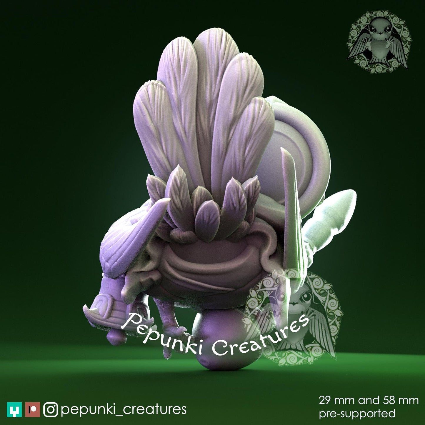 Nightjar Bird Herald | Tabletop Miniature | Pepunki Creatures