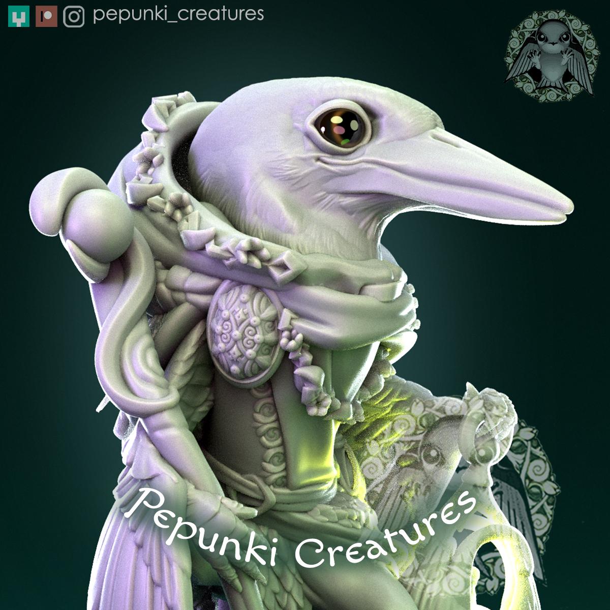 Kingfisher Bird Druid | Tabletop Miniature | Pepunki Creatures