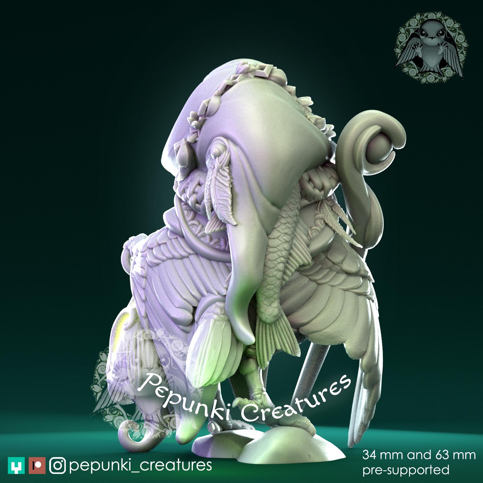 Kingfisher Bird Druid | Tabletop Miniature | Pepunki Creatures