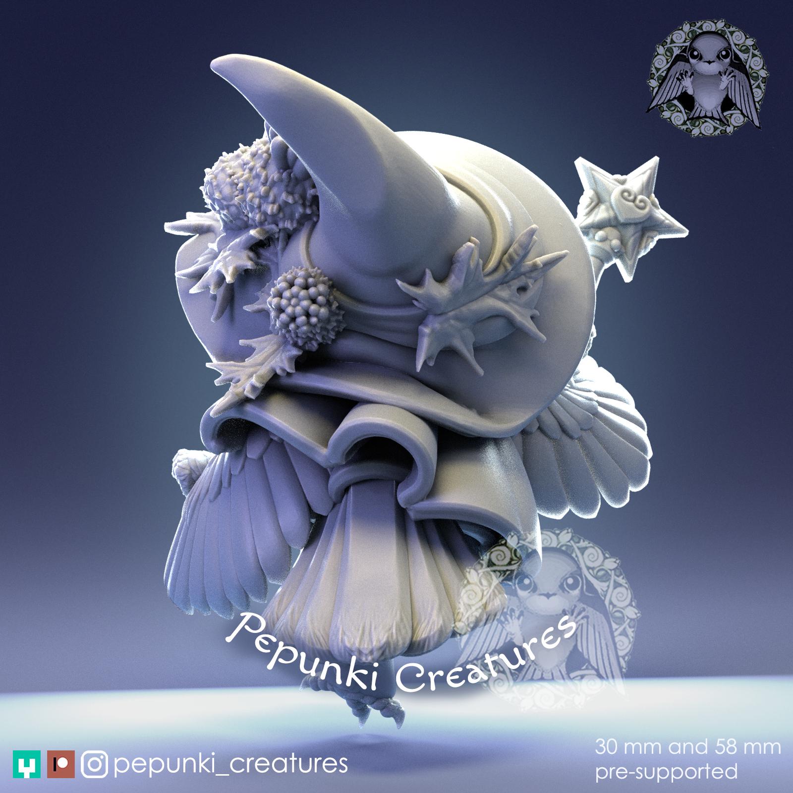Owl Mage | Tabletop Miniature | Pepunki Creatures