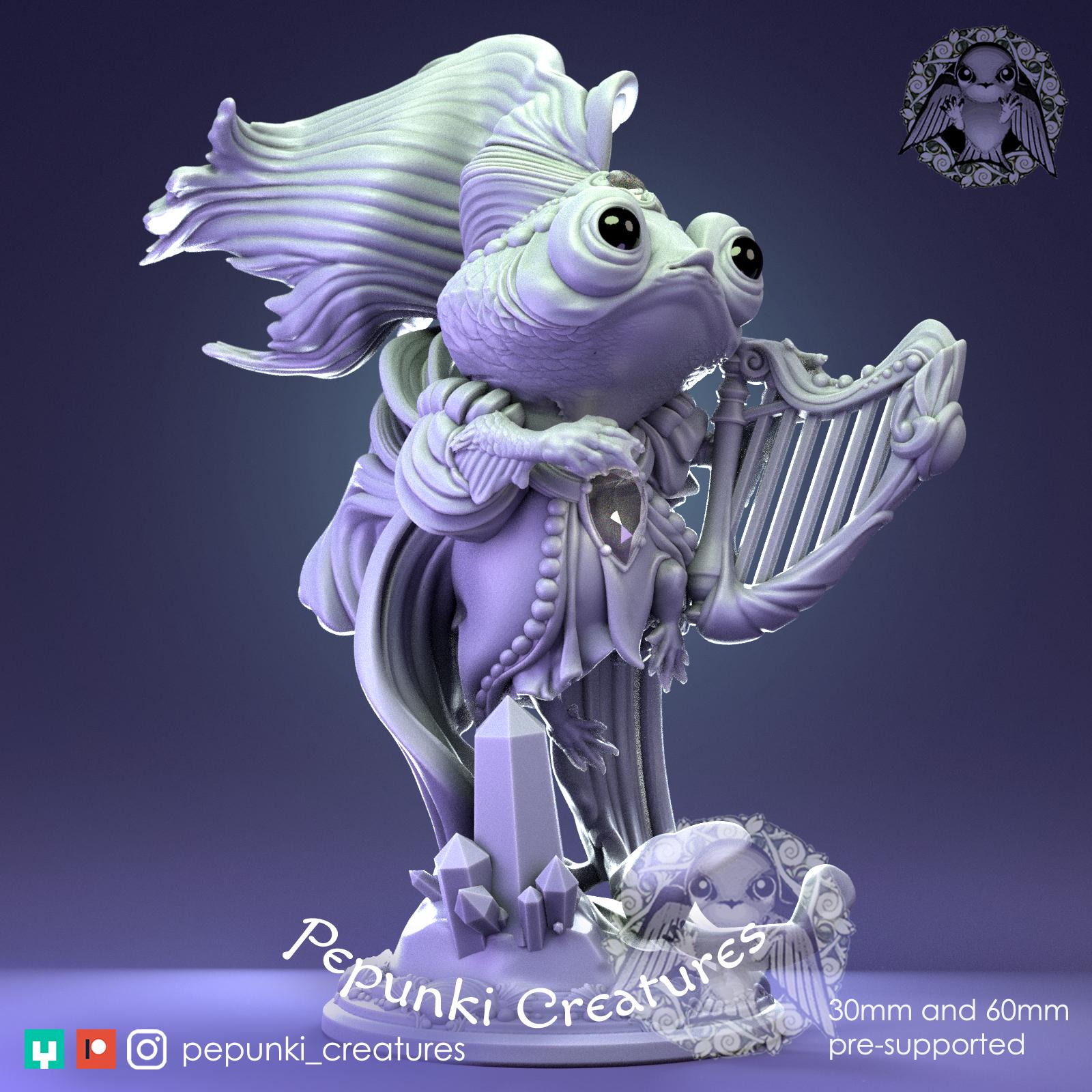 Goldfish Lady | Tabletop Miniature | Pepunki Creatures