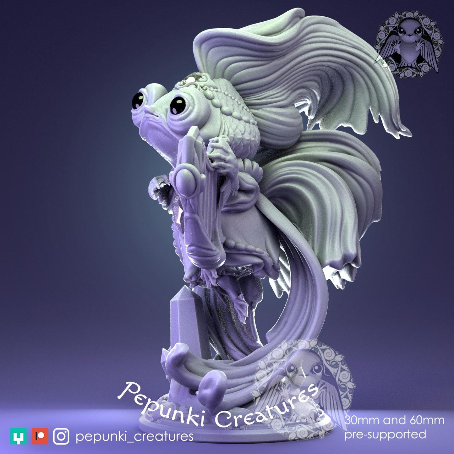 Goldfish Lady | Tabletop Miniature | Pepunki Creatures