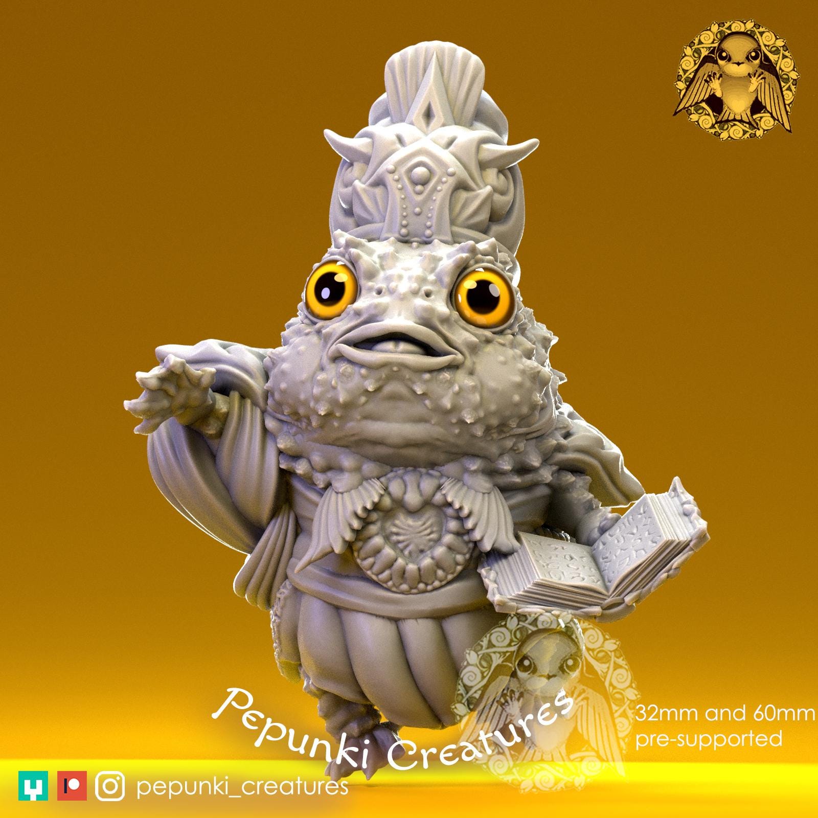 Lumpy Fish Mage | Tabletop Miniature | Pepunki Creatures