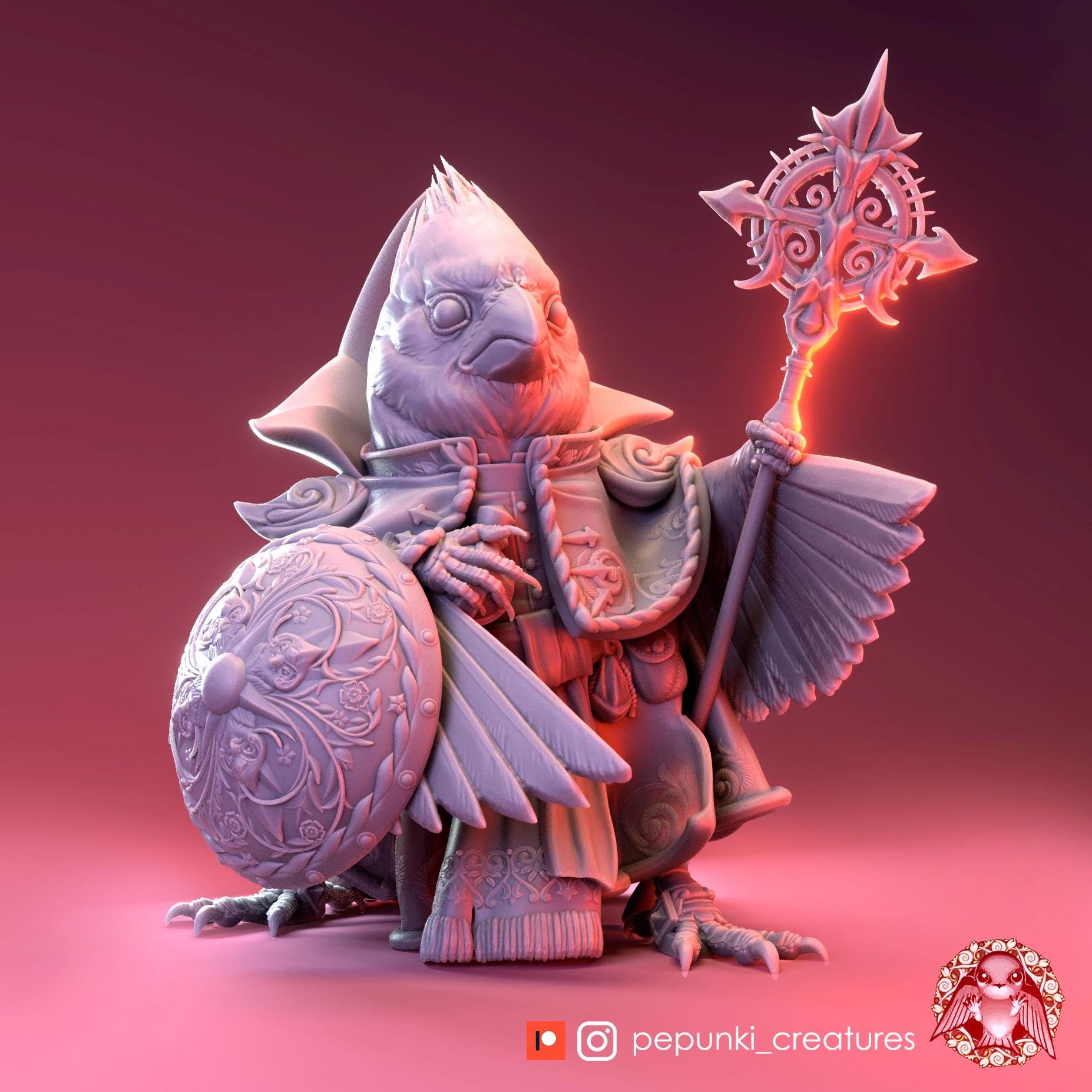 Cardinal Cardinal | Tabletop Miniature | Pepunki Creatures