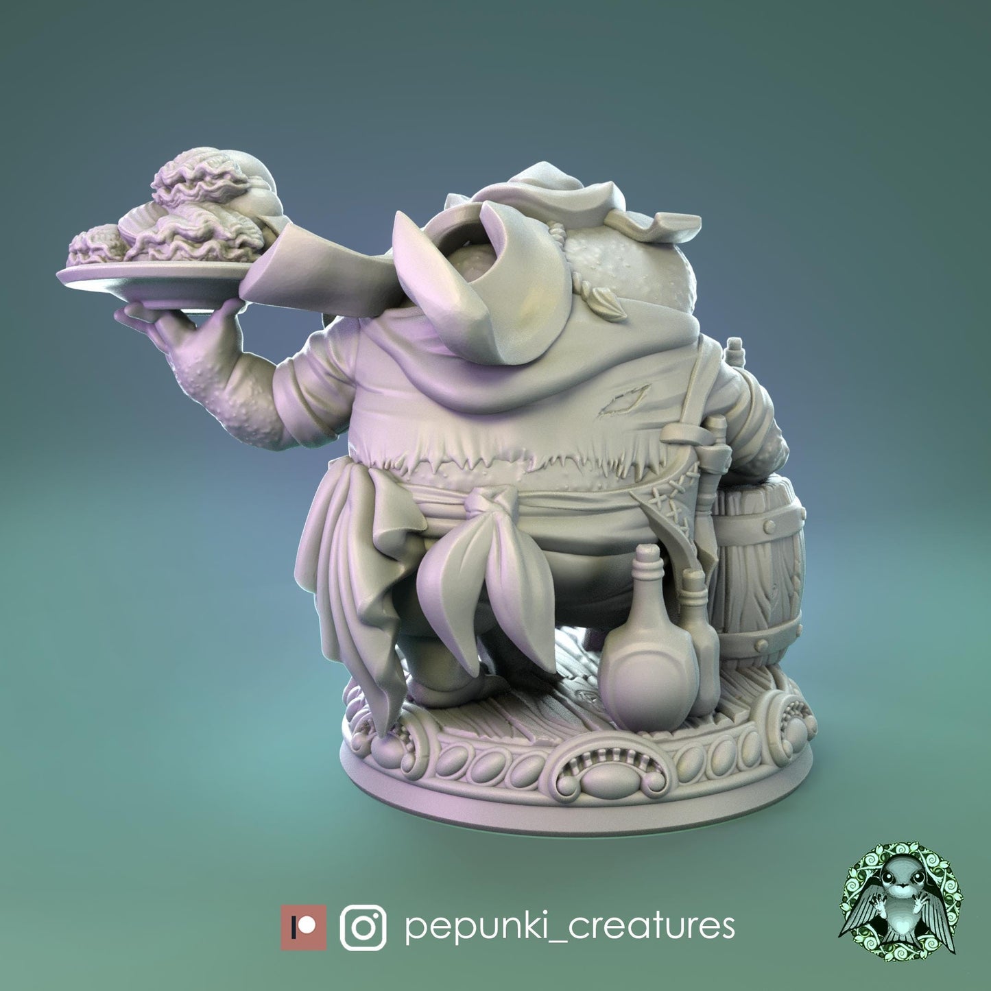 Frog Chef | Tabletop Miniature | Pepunki Creatures