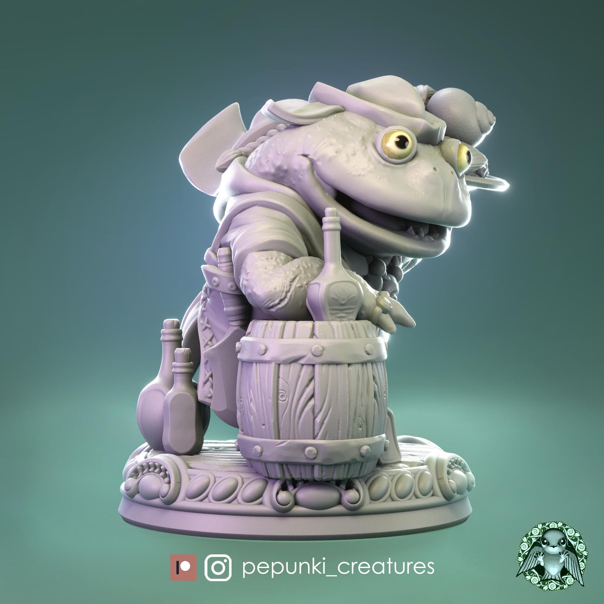 Frog Chef | Tabletop Miniature | Pepunki Creatures