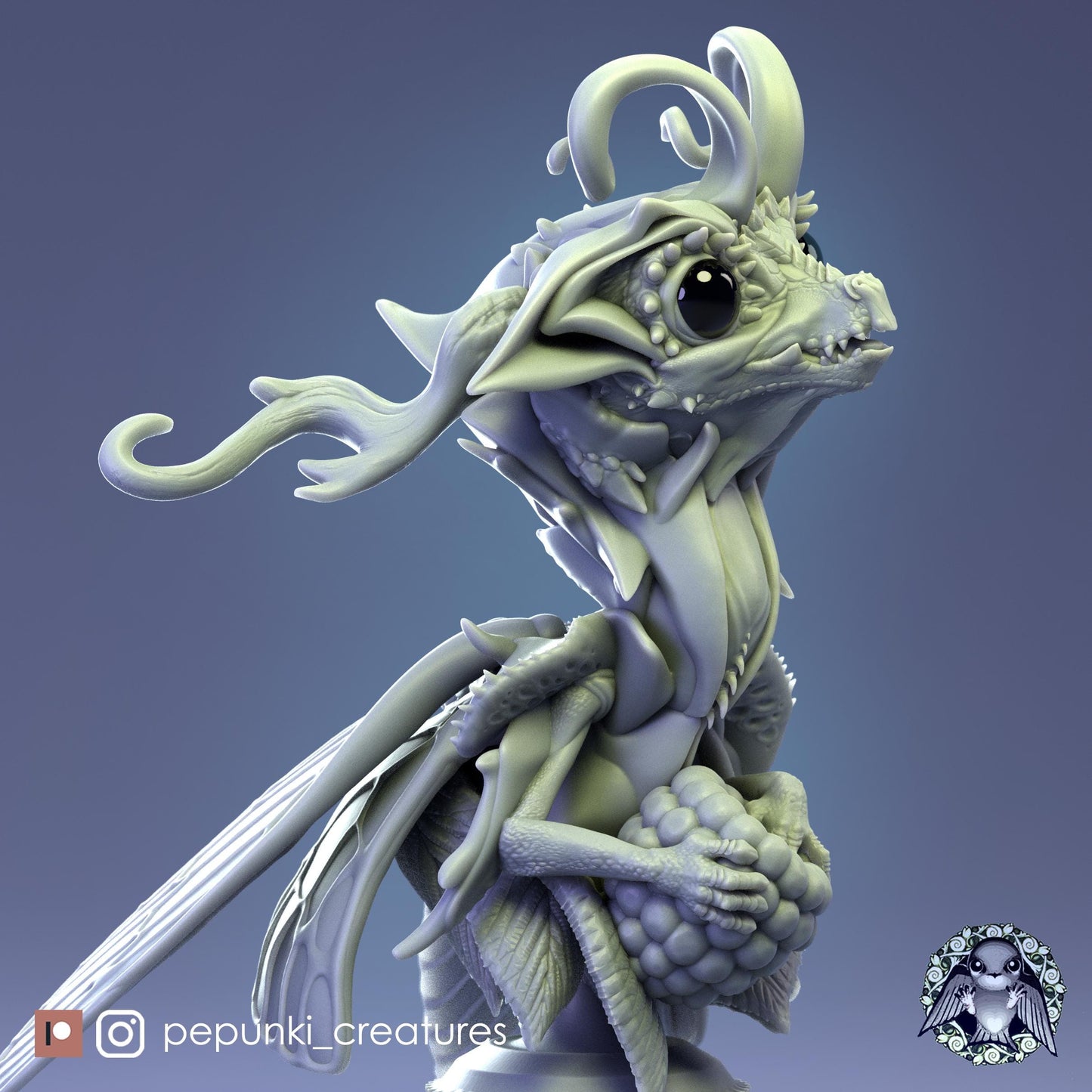 Fairy Dragon Bust | Tabletop Miniature | Pepunki Creatures