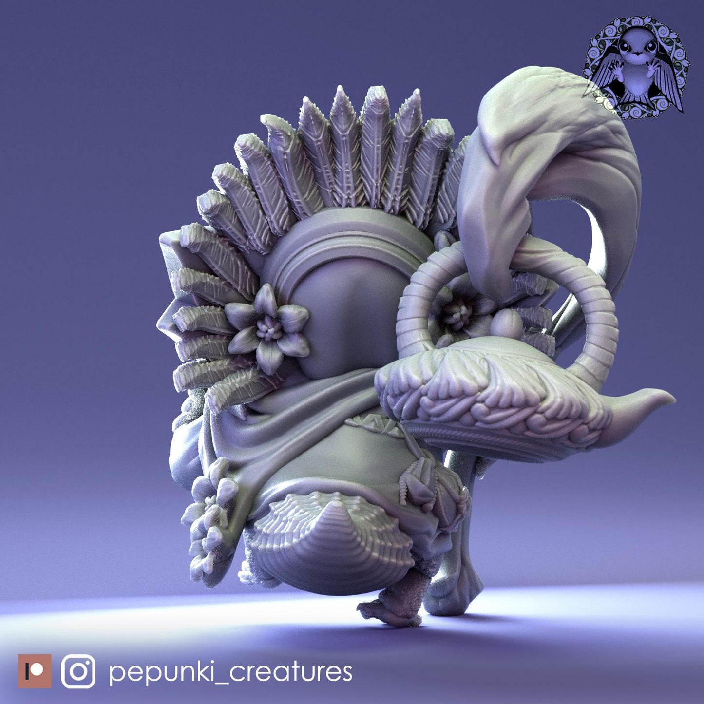 Gecko Shaman | Tabletop Miniature | Pepunki Creatures