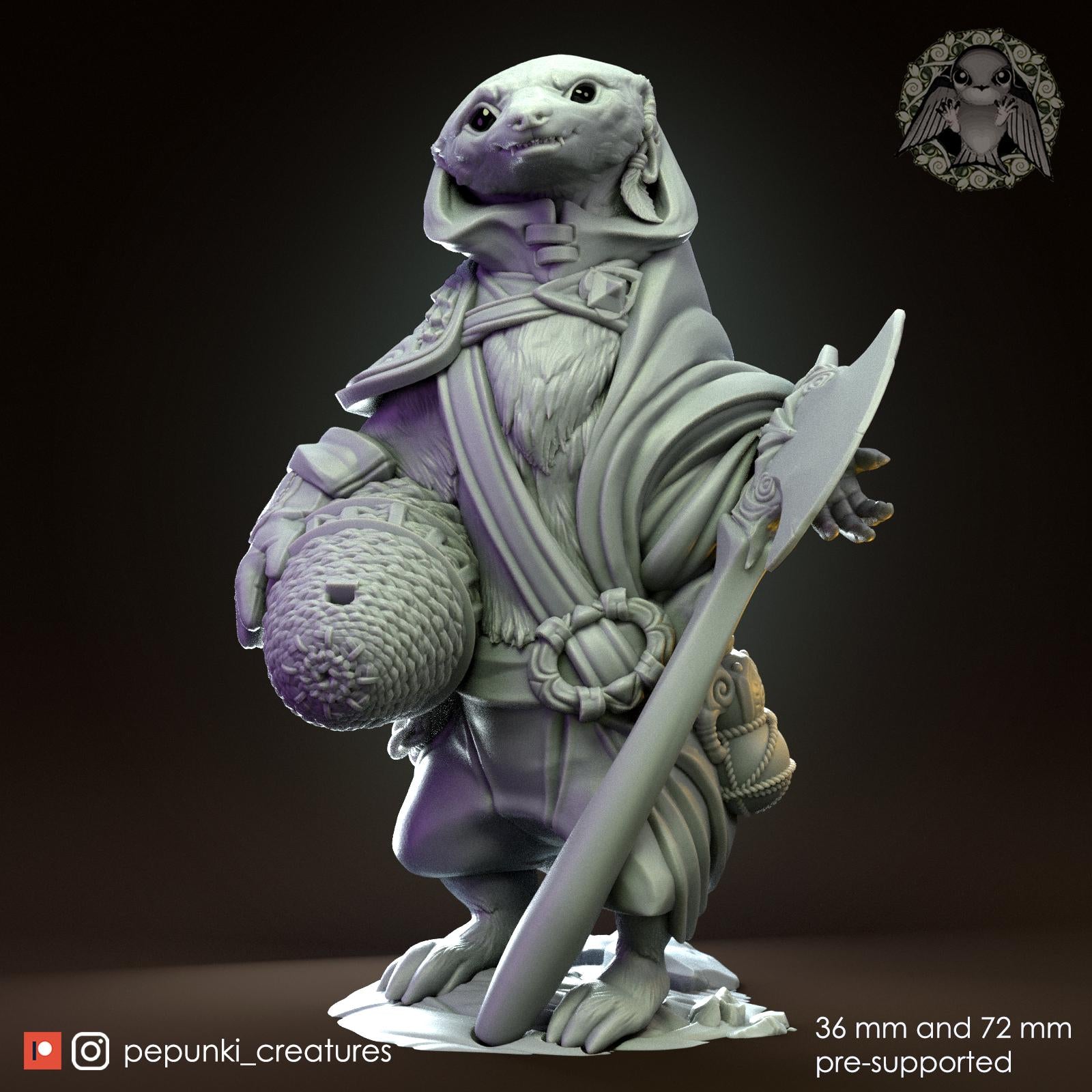 Honey Badger Beekeeper | Tabletop Miniature | Pepunki Creatures