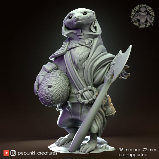 Honey Badger Beekeeper | Tabletop Miniature | Pepunki Creatures