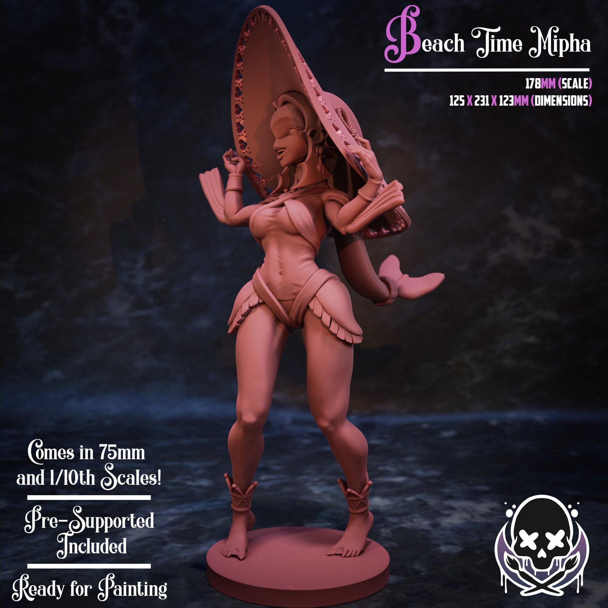 Beach Time Fish Girl Miniature | Jigglystix