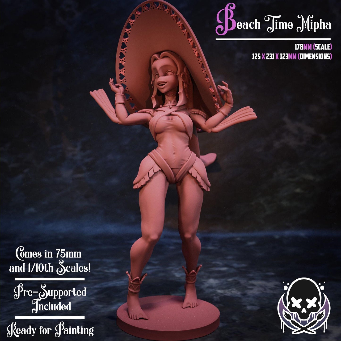 Beach Time Fish Girl Miniature | Jigglystix
