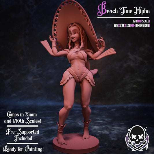 Beach Time Fish Girl Miniature | Jigglystix