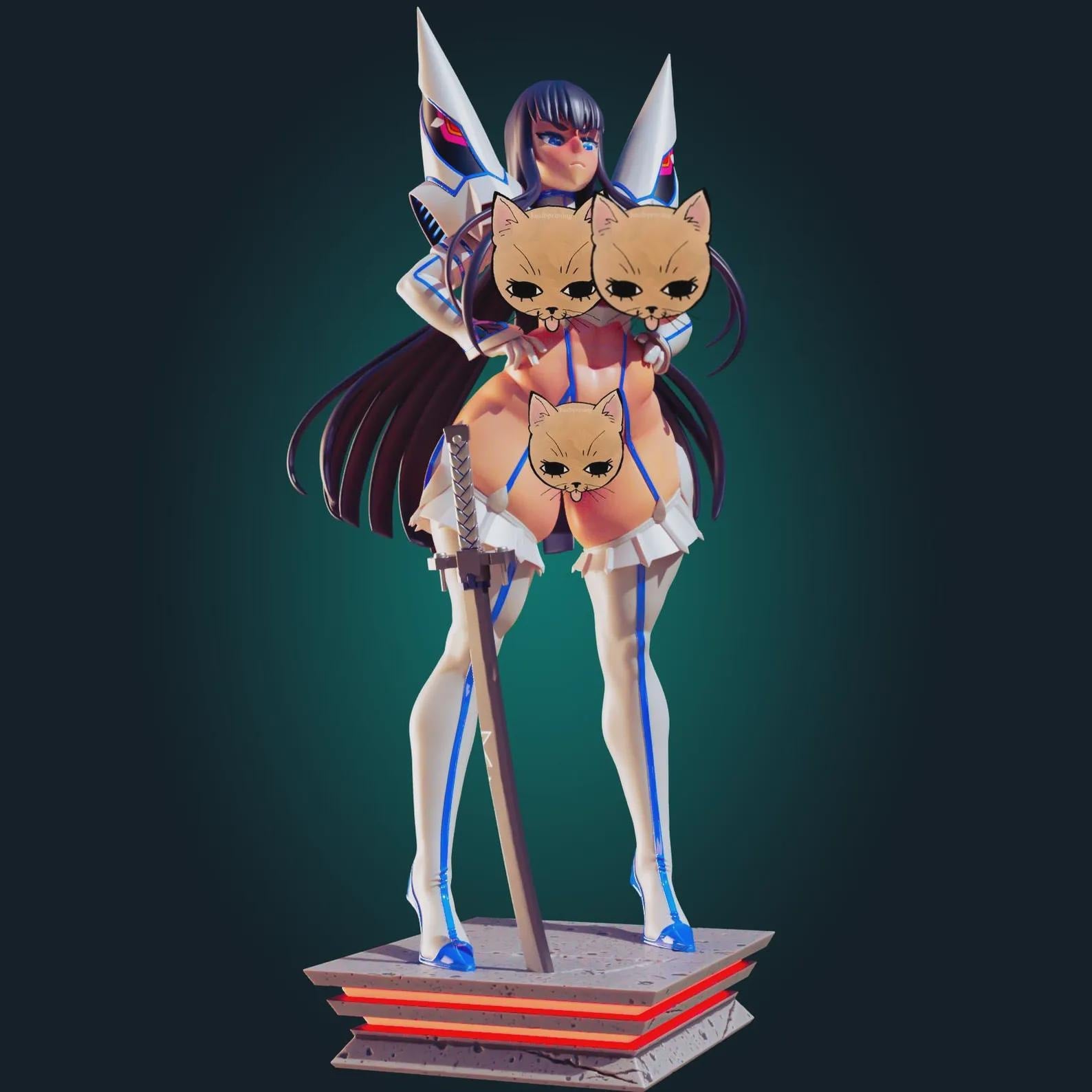 Japanese Schoolgirl Fighters Model Kit | 3D Resin Printed Figurine | Officer Rhu