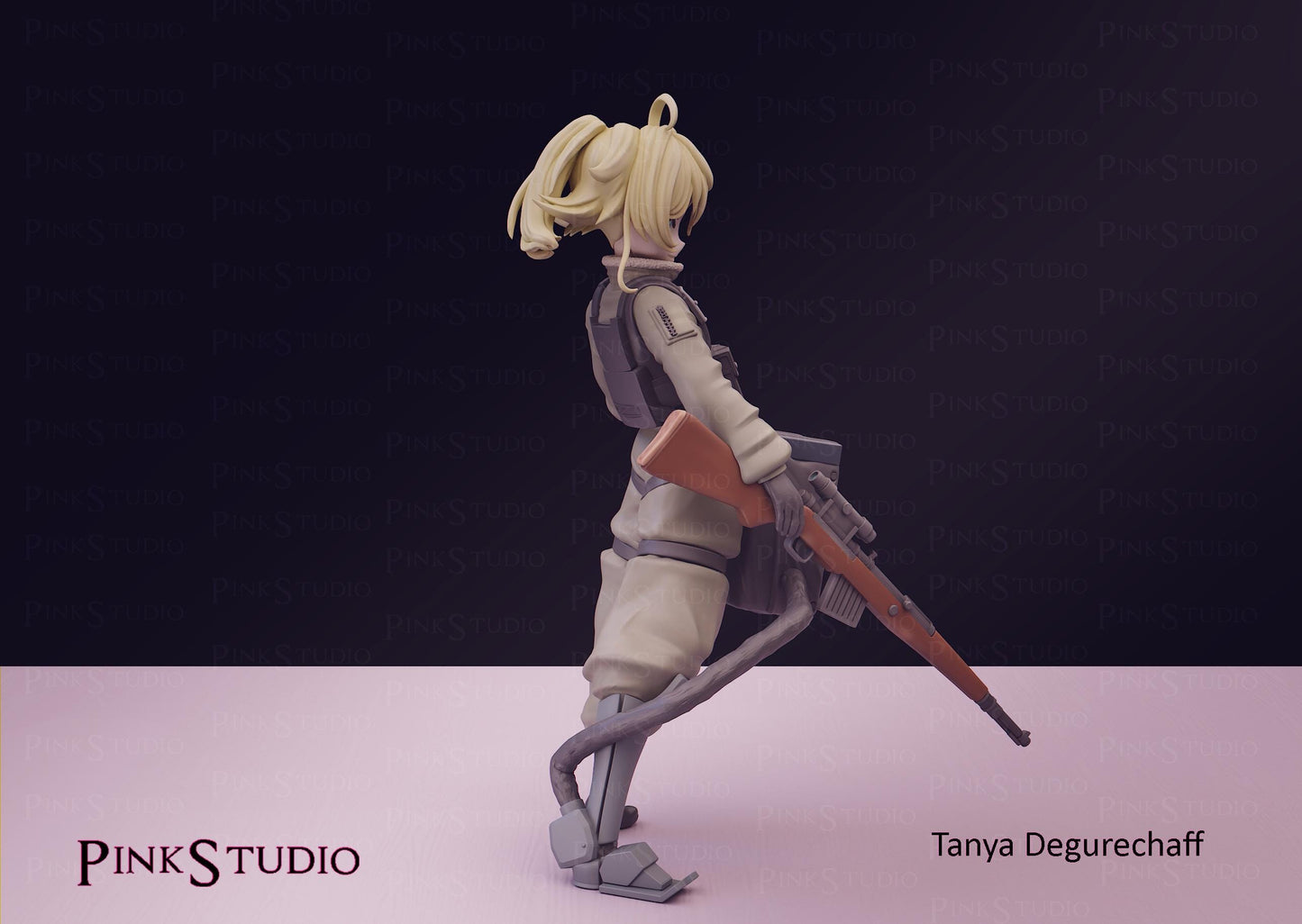 Soldier Girl Model Kit | 3D Resin Printed Figurine | Pink Studio