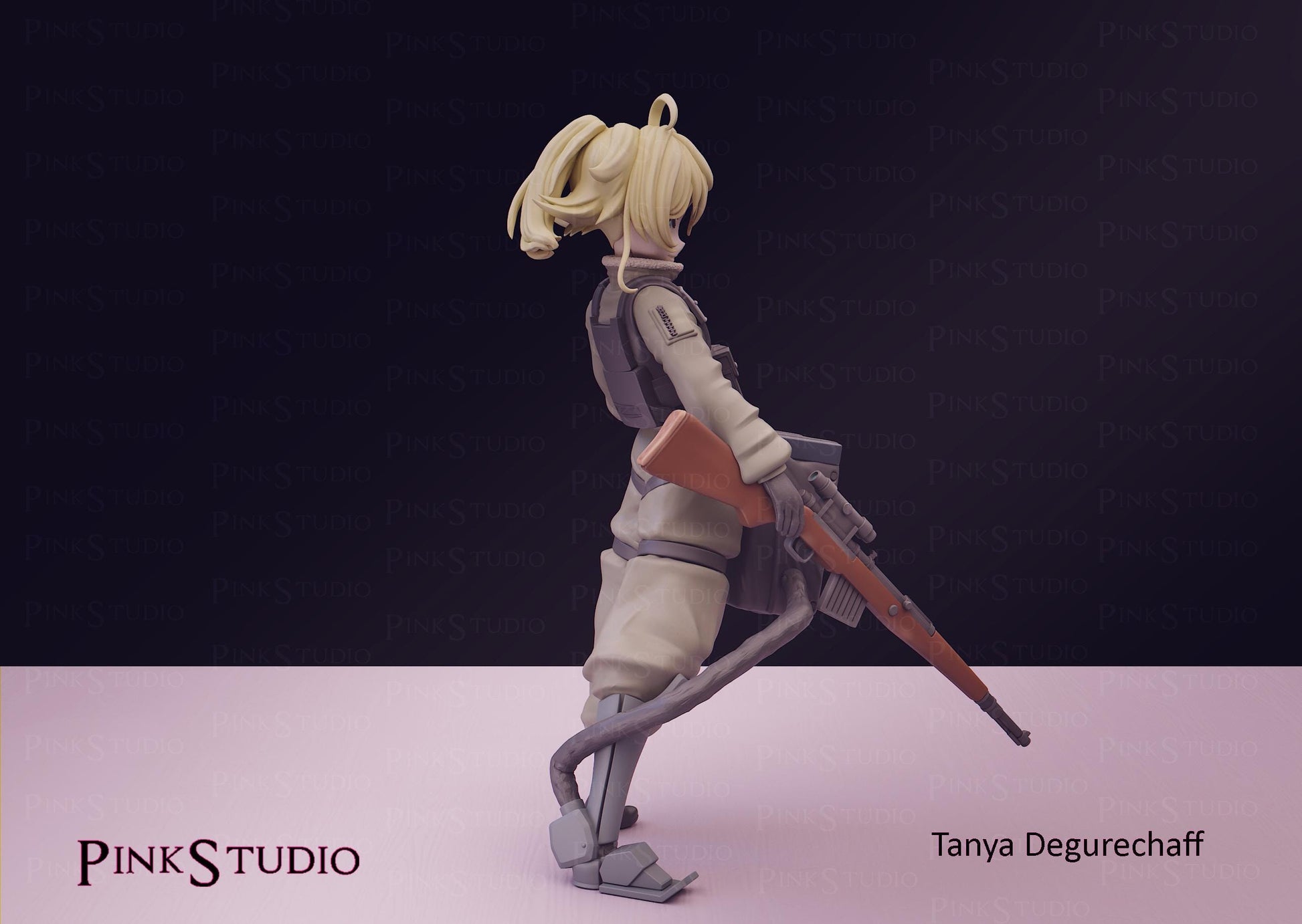 Soldier Girl Model Kit | 3D Resin Printed Figurine | Pink Studio