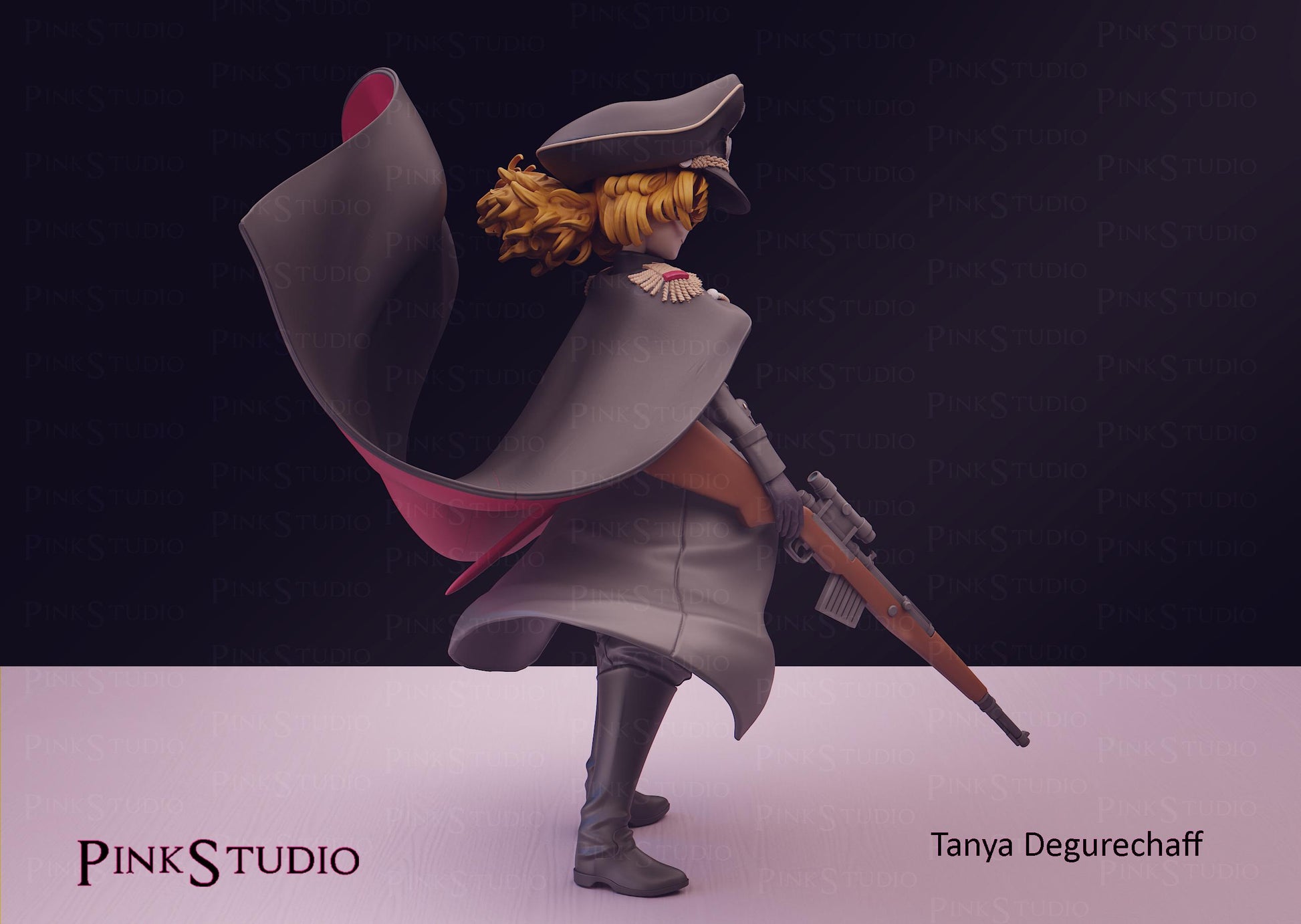Soldier Girl Model Kit | 3D Resin Printed Figurine | Pink Studio