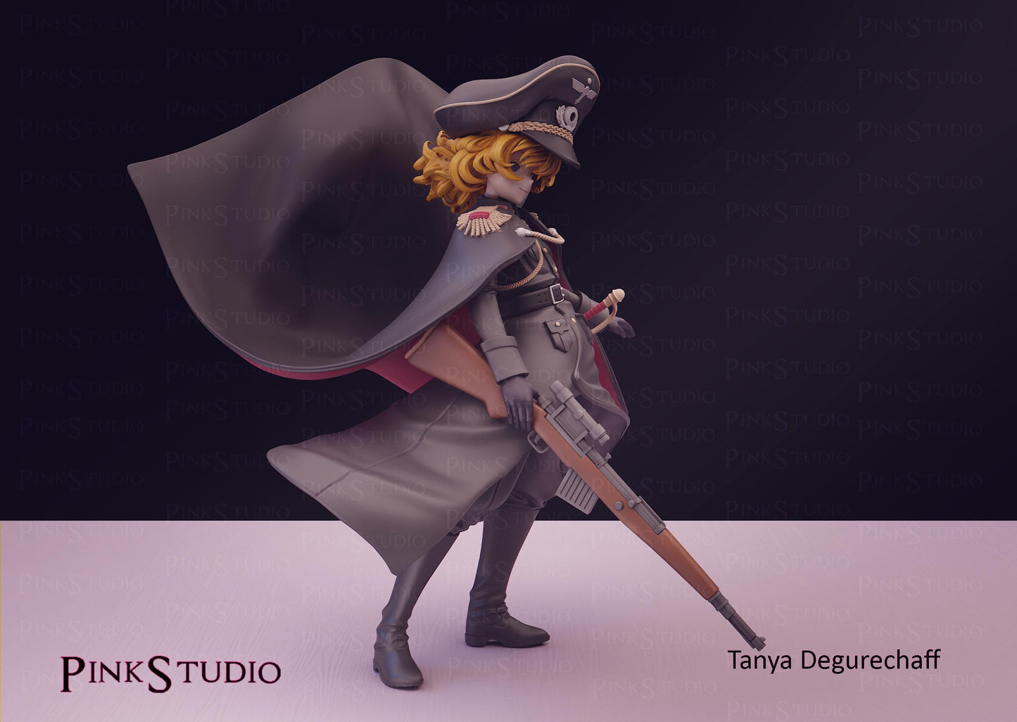 Soldier Girl Model Kit | 3D Resin Printed Figurine | Pink Studio