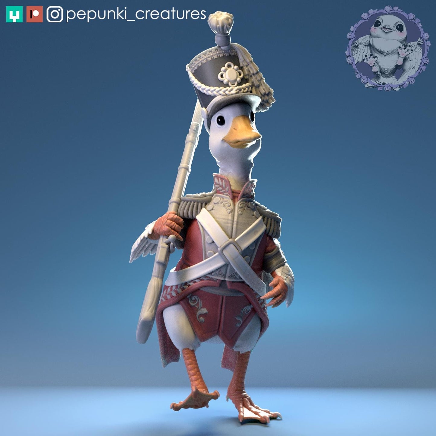 Duck Soldier | Tabletop Miniature | Pepunki Creatures