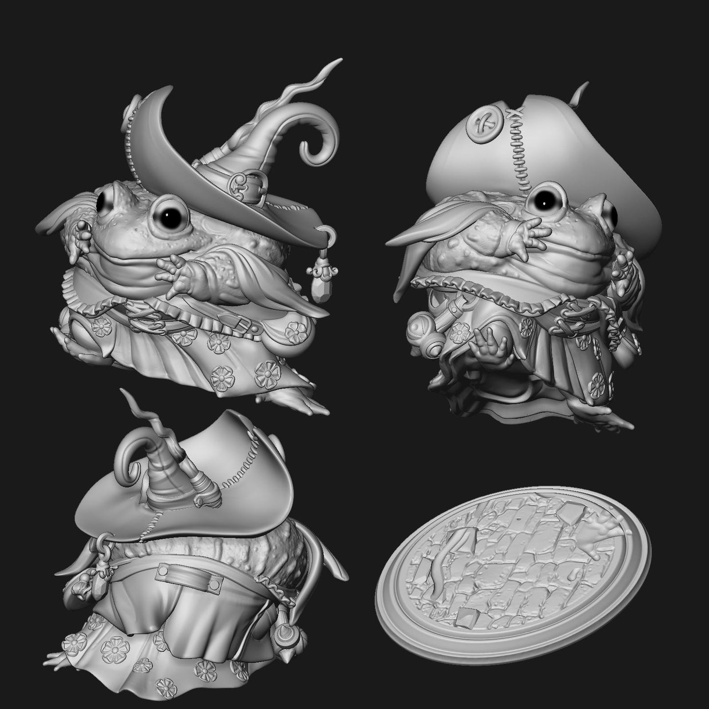 Bullfrog Wizardess | Tabletop Miniature | Pepunki Creatures