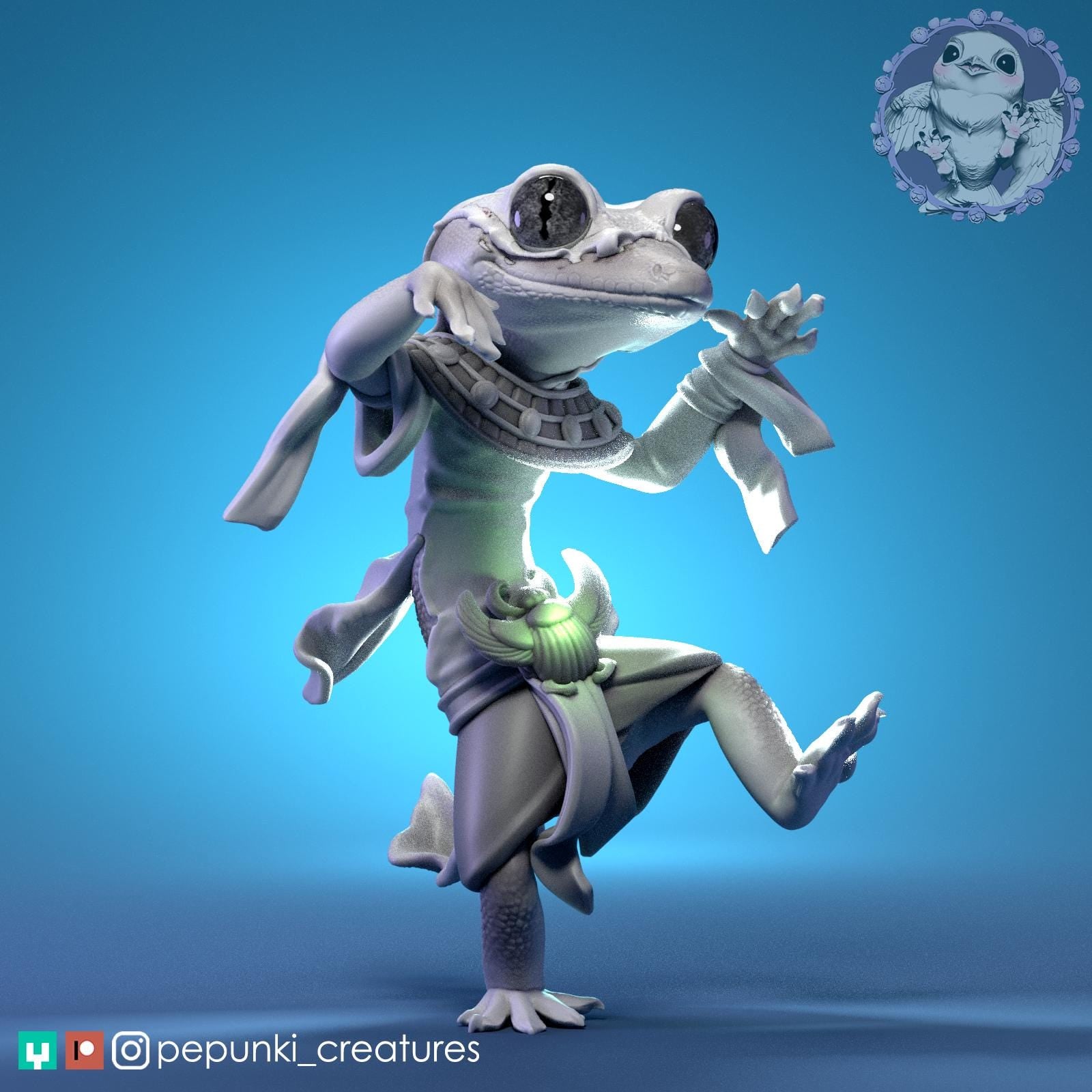 Gecko Mummy | Tabletop Miniature | Pepunki Creatures