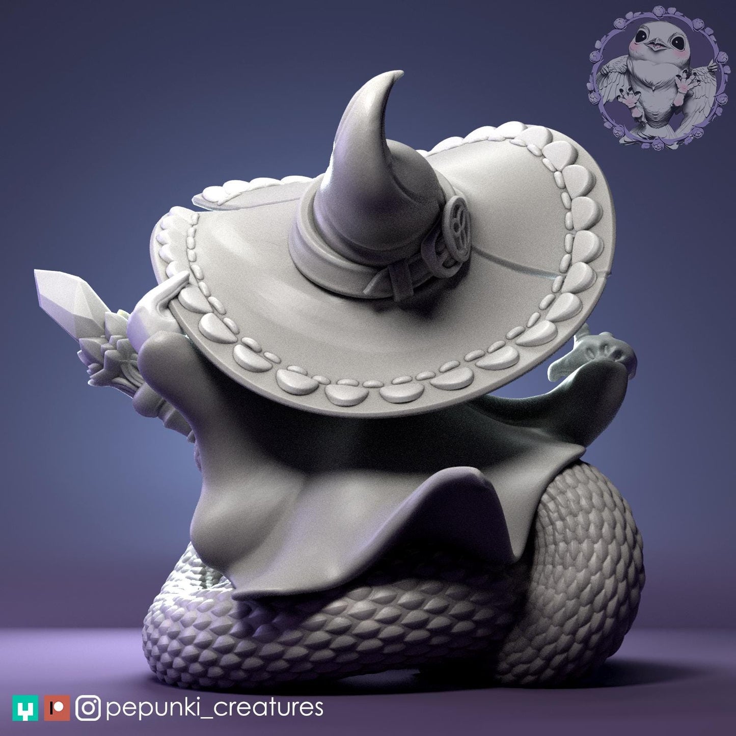 Ball Python Wizard | Tabletop Miniature | Pepunki Creatures