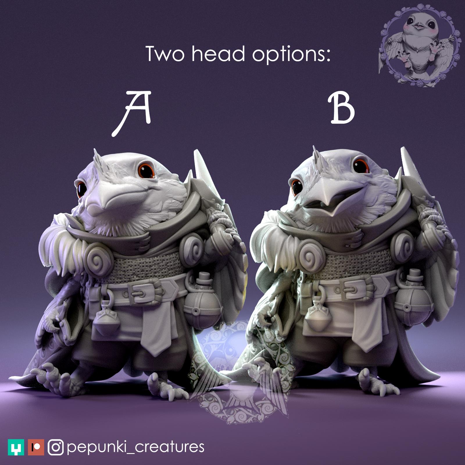 Frogmouth Paladin | Tabletop Miniature | Pepunki Creatures