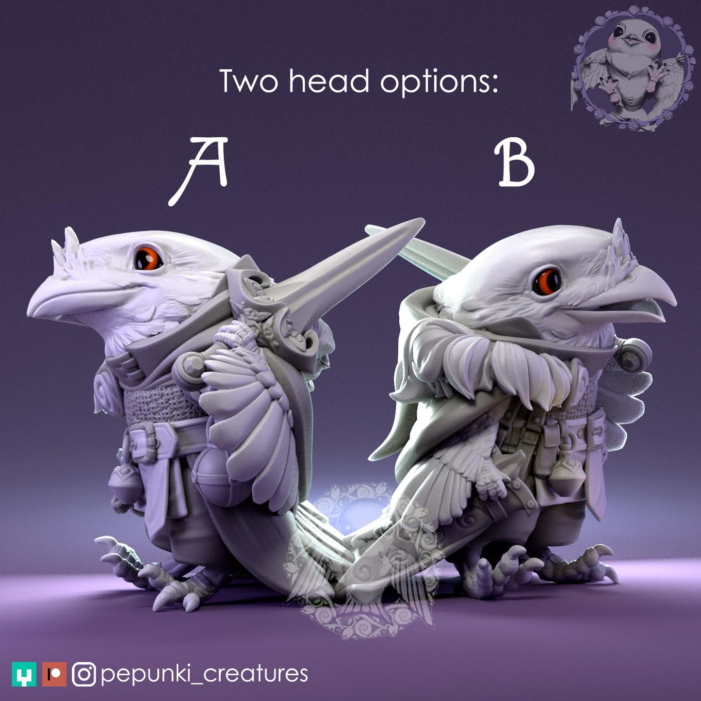Frogmouth Paladin | Tabletop Miniature | Pepunki Creatures
