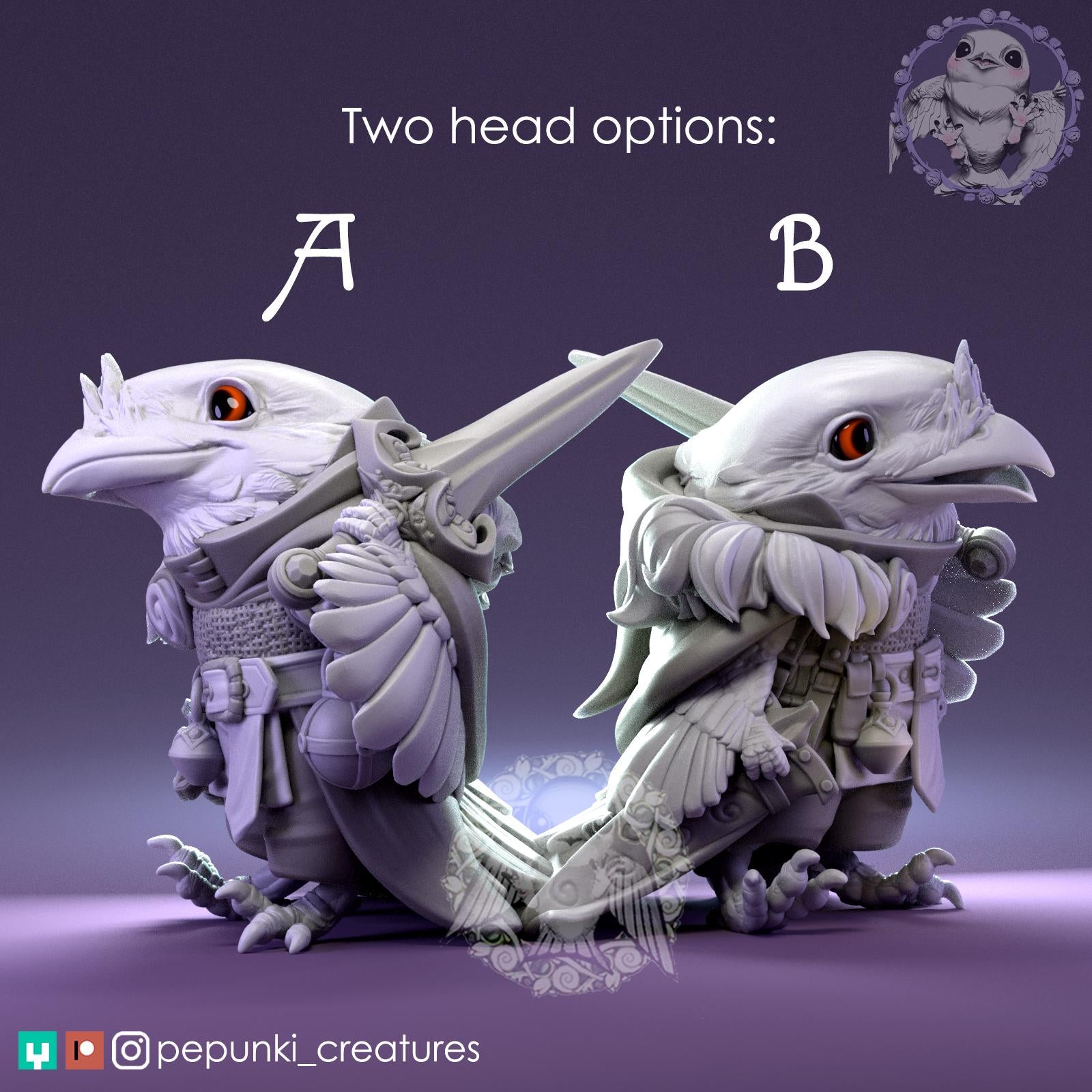 Frogmouth Paladin | Tabletop Miniature | Pepunki Creatures